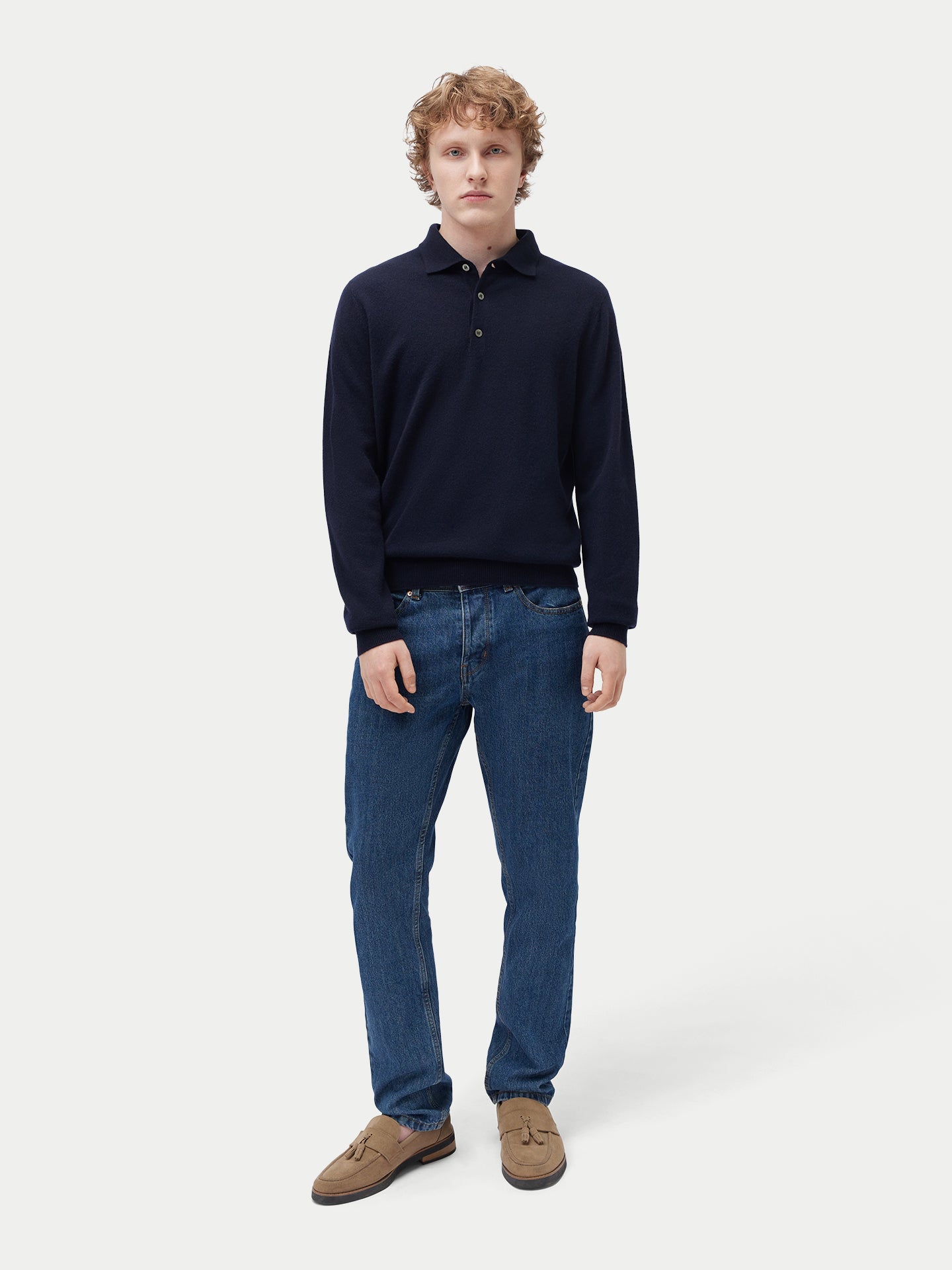 Pull col polo en cachemire Essential pour hommes