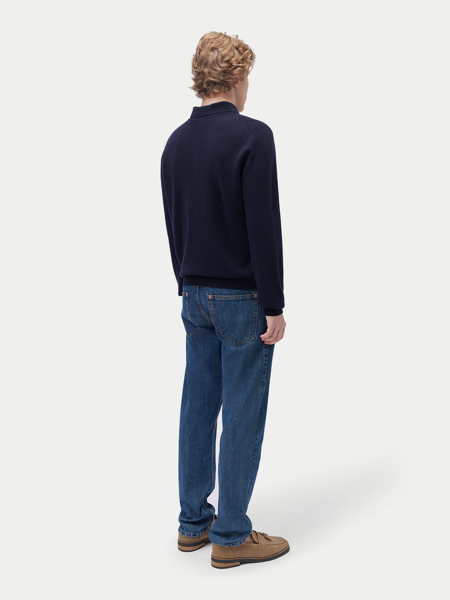 Pull col polo en cachemire Essential pour hommes