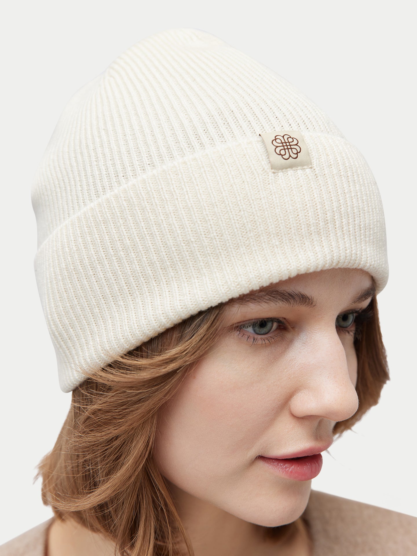 Bonnet en tricot côtelé en cachemire