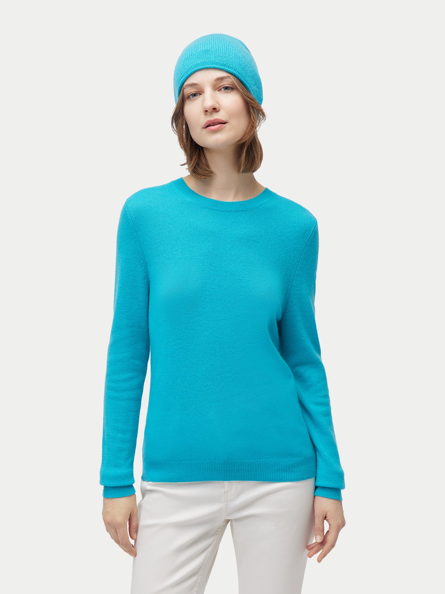 Ensemble pull et bonnet en cachemire