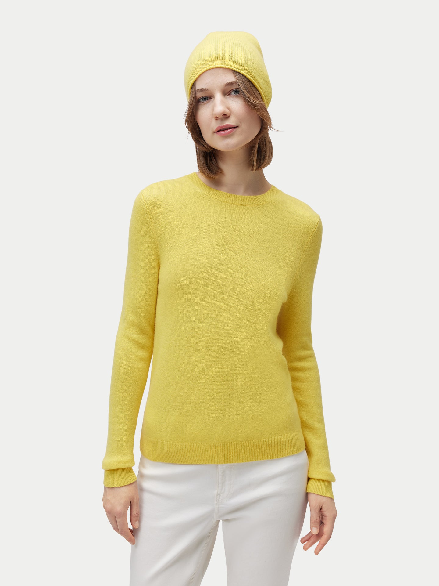 Ensemble pull et bonnet en cachemire