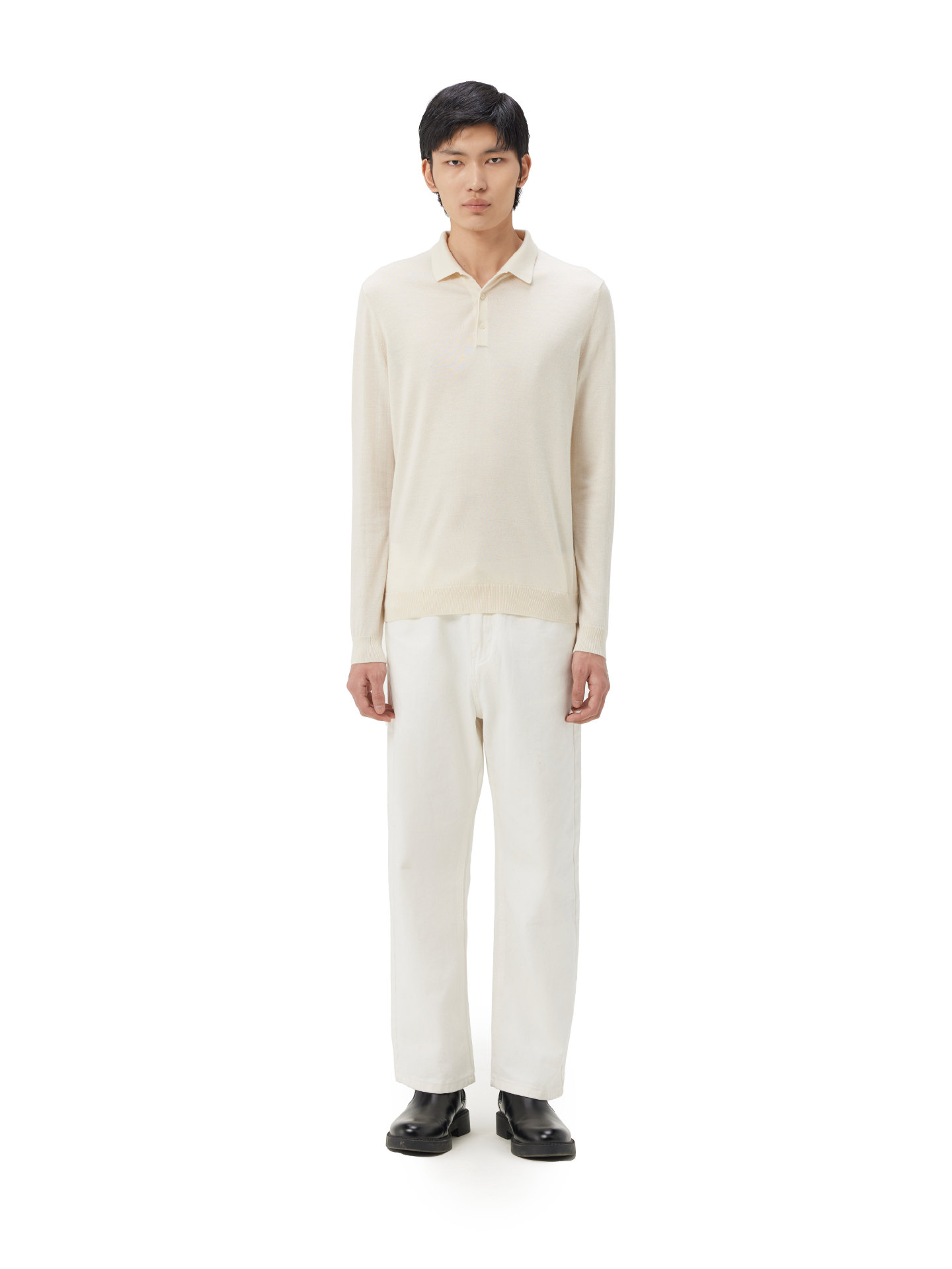 Polo en soie de cachemire pour hommes