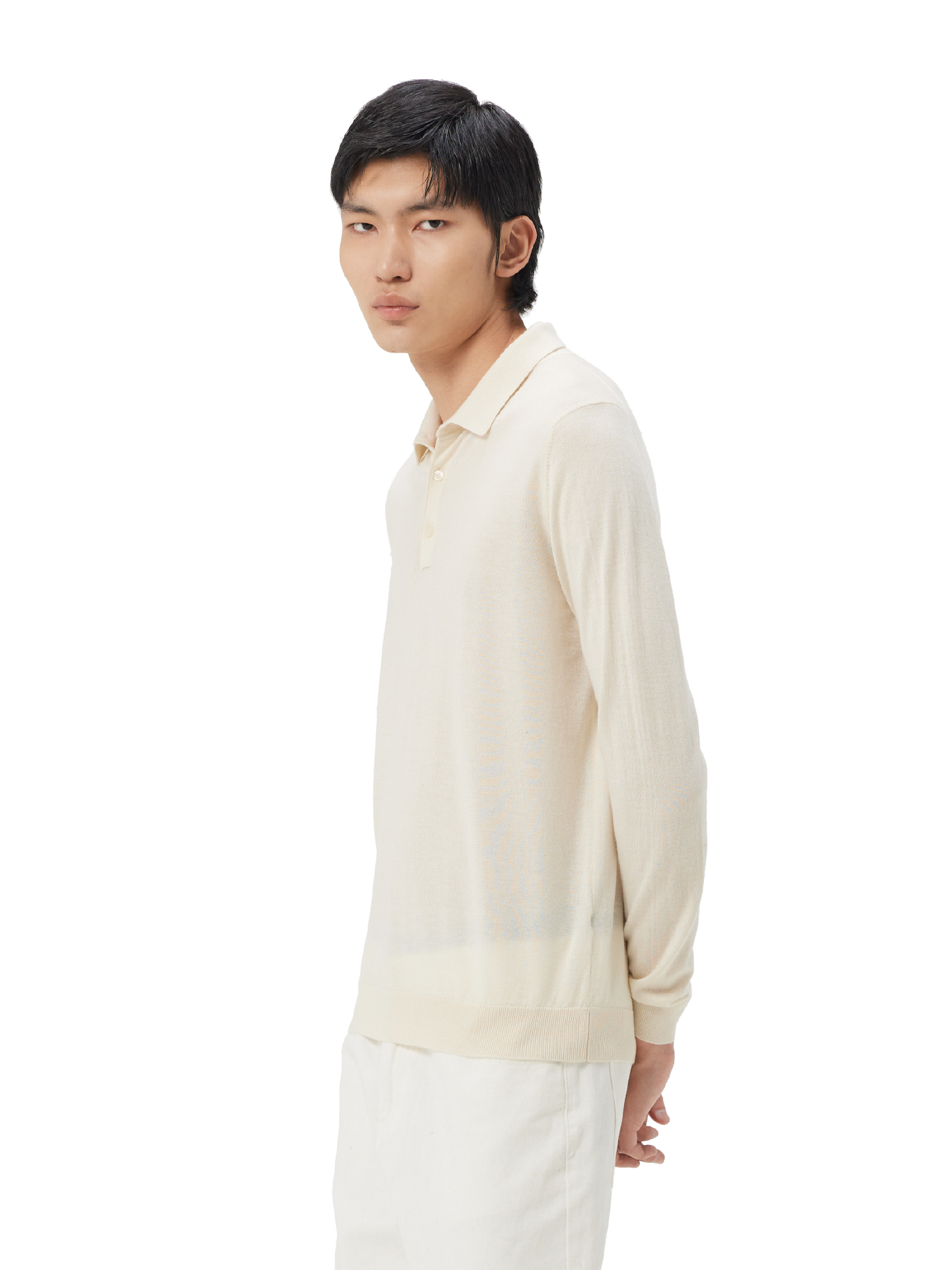 Polo en soie de cachemire pour hommes