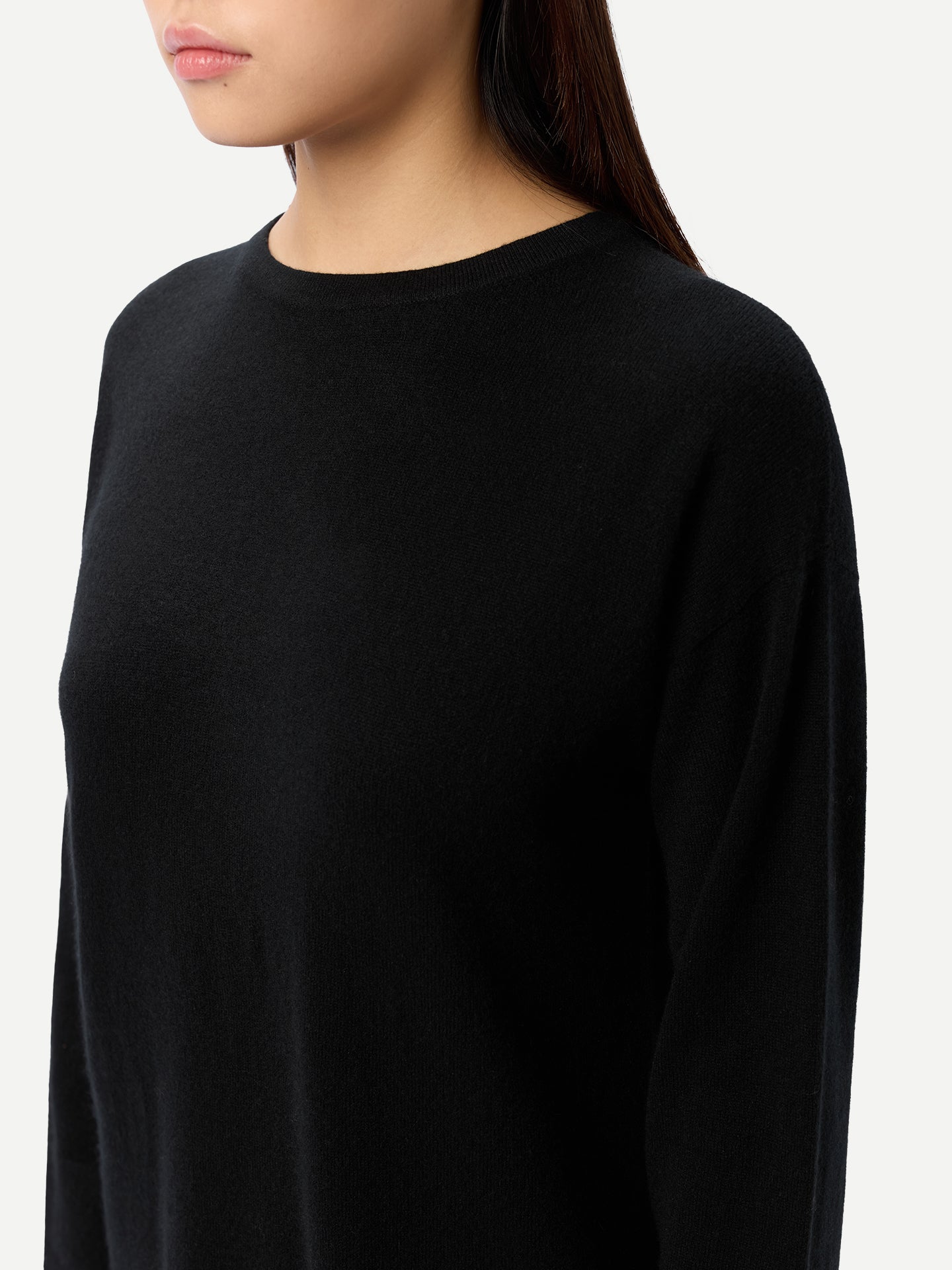 Robe en Cachemire Sans Coutures à Col Rond