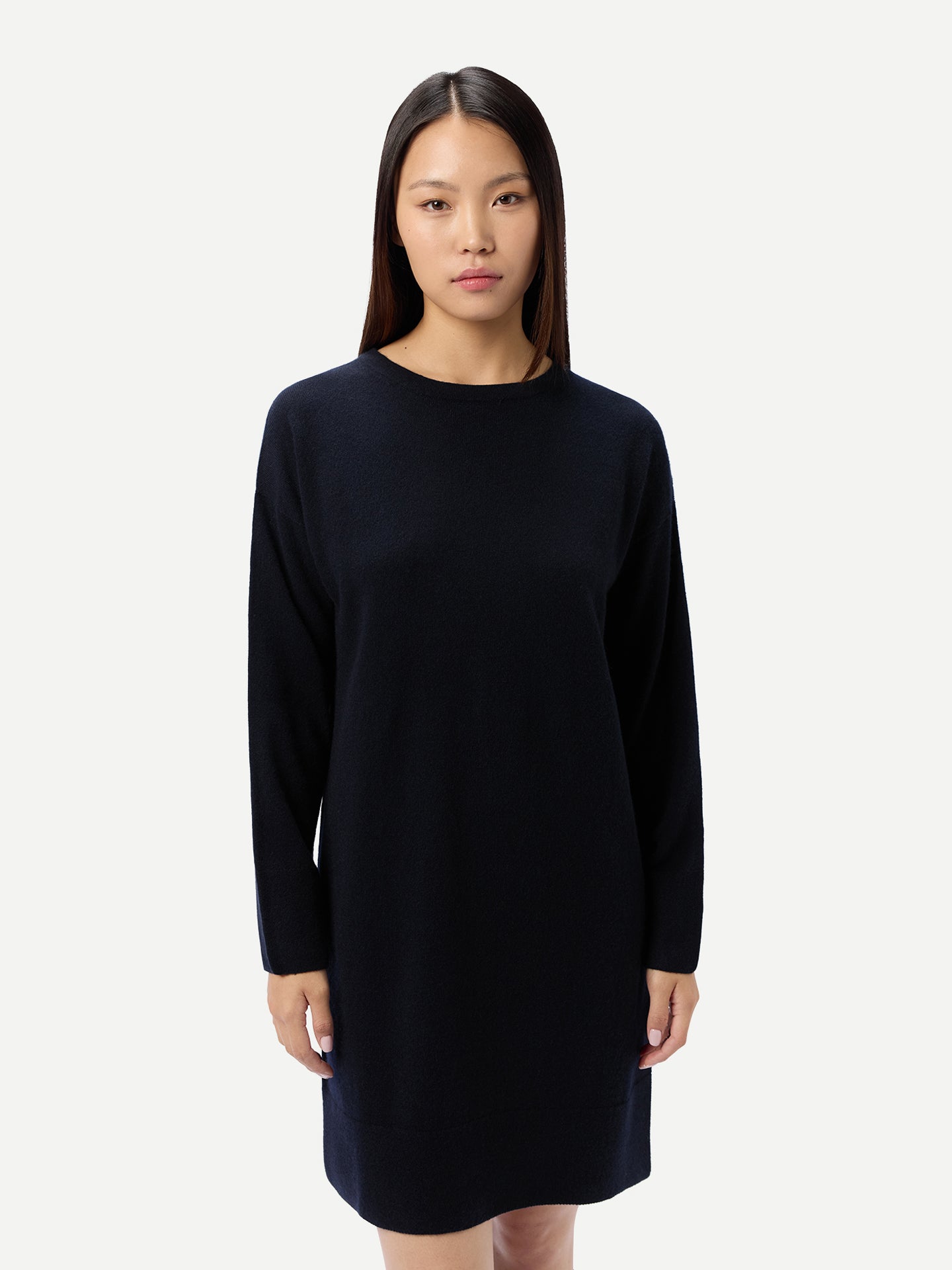Robe en Cachemire Sans Coutures à Col Rond