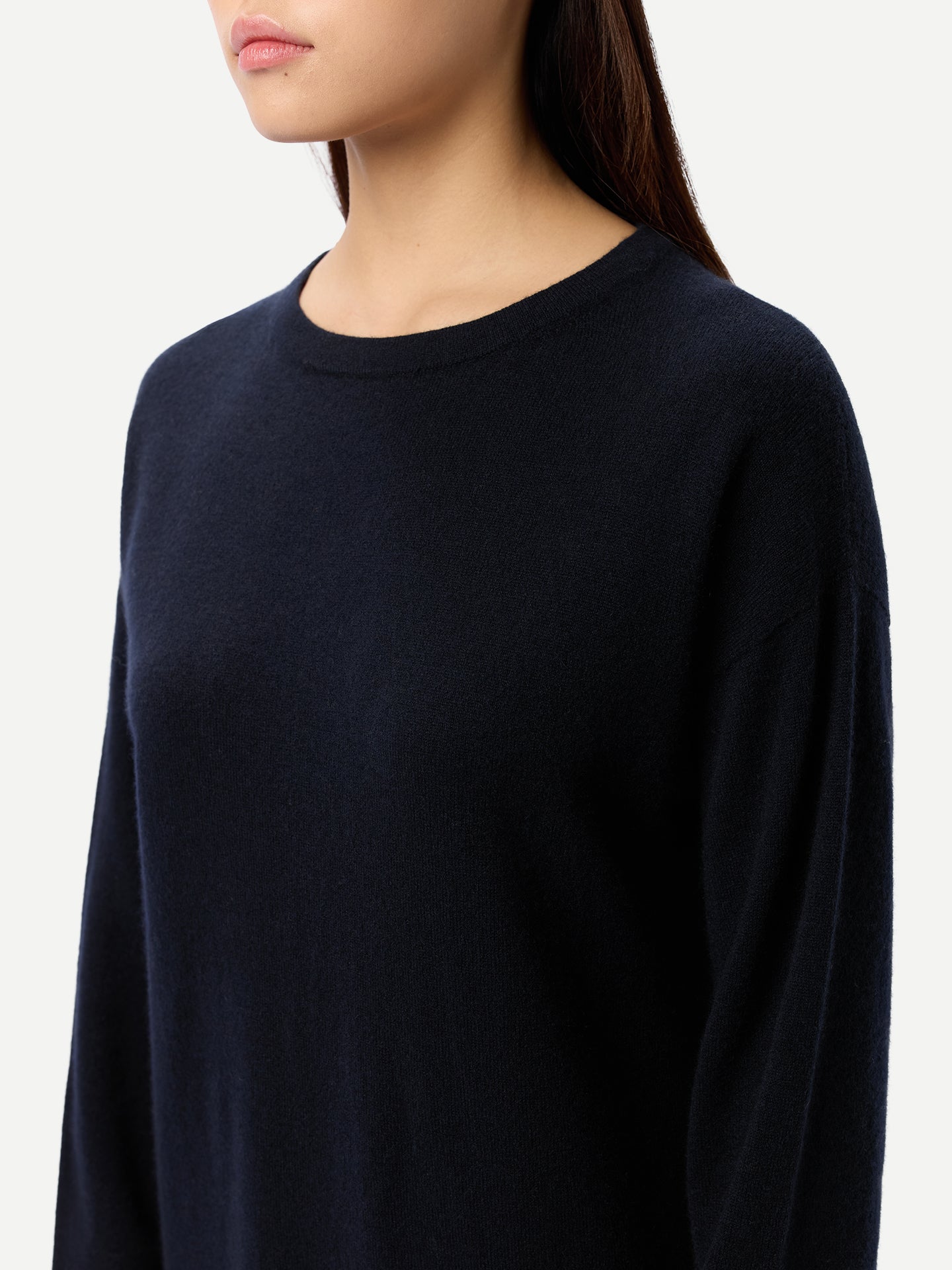 Robe en Cachemire Sans Coutures à Col Rond
