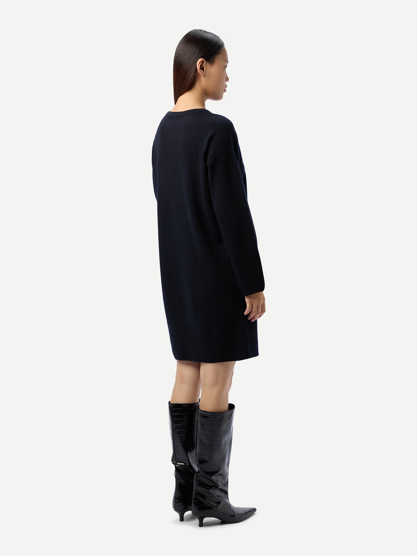 Robe en Cachemire Sans Coutures à Col Rond