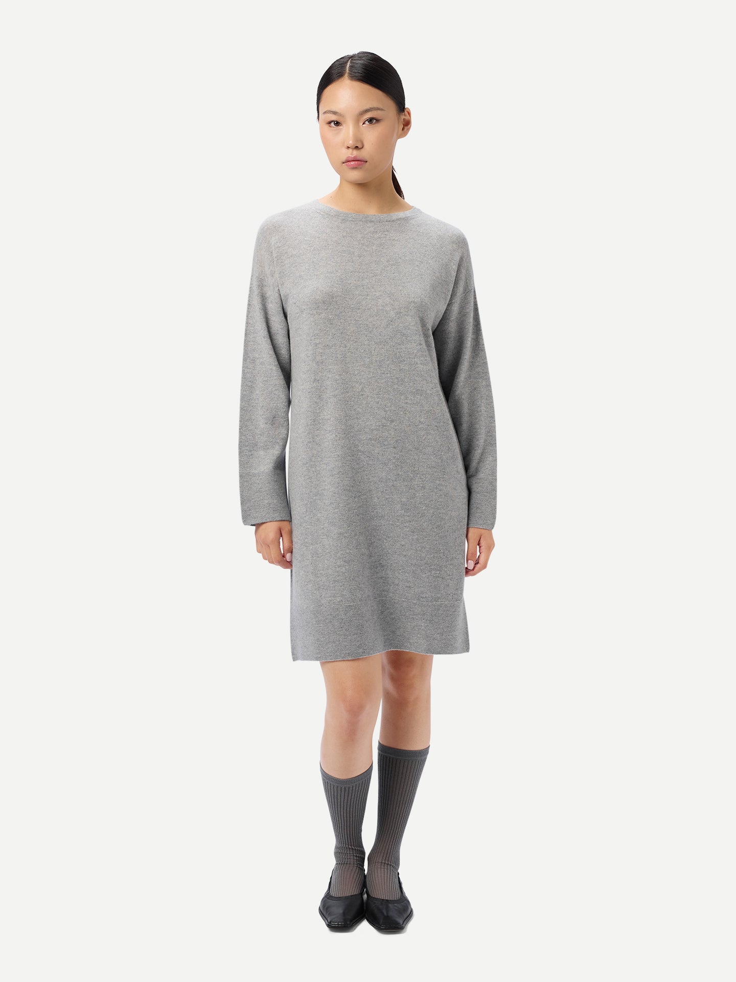 Robe en Cachemire Sans Coutures à Col Rond