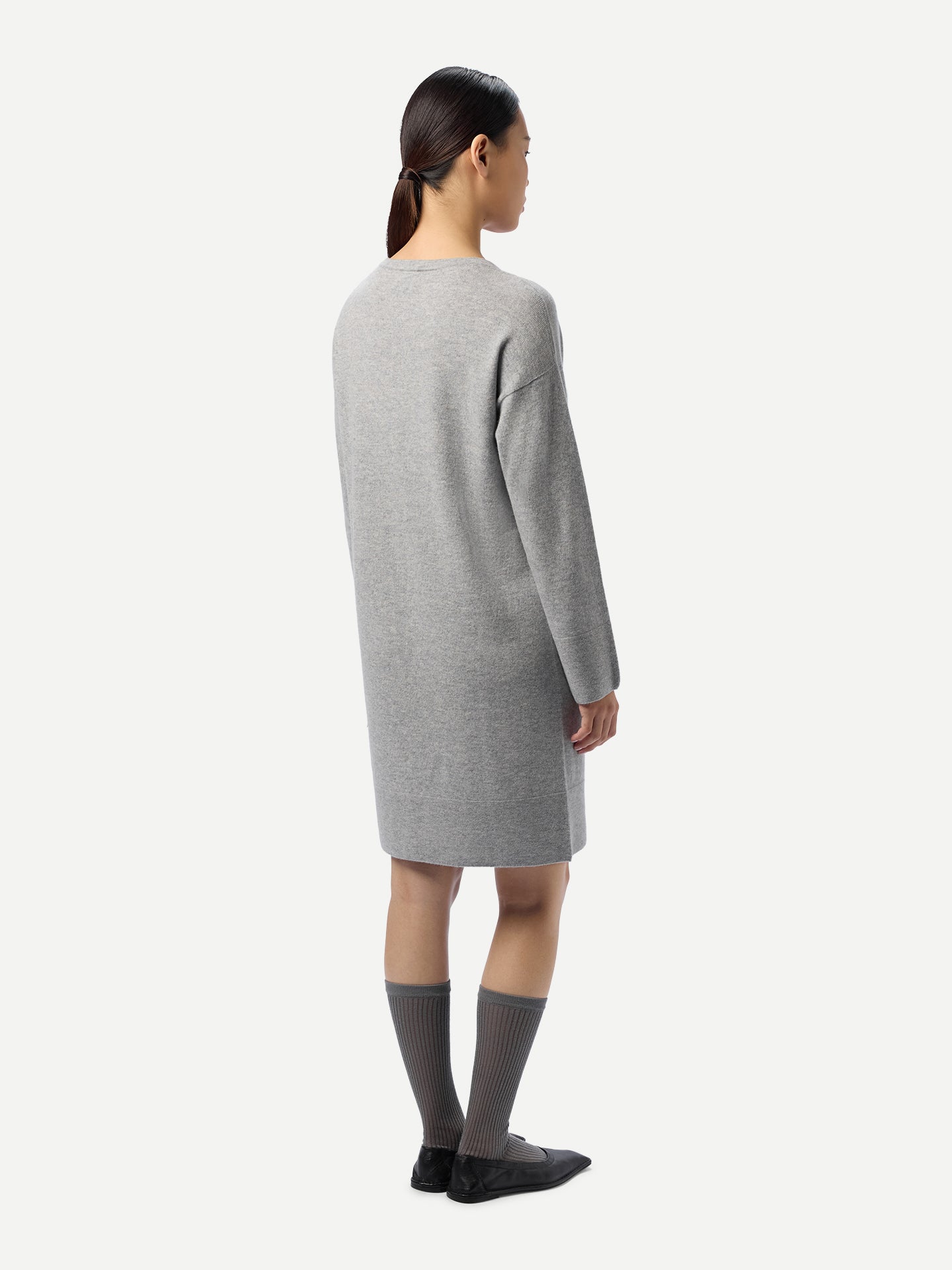Robe en Cachemire Sans Coutures à Col Rond