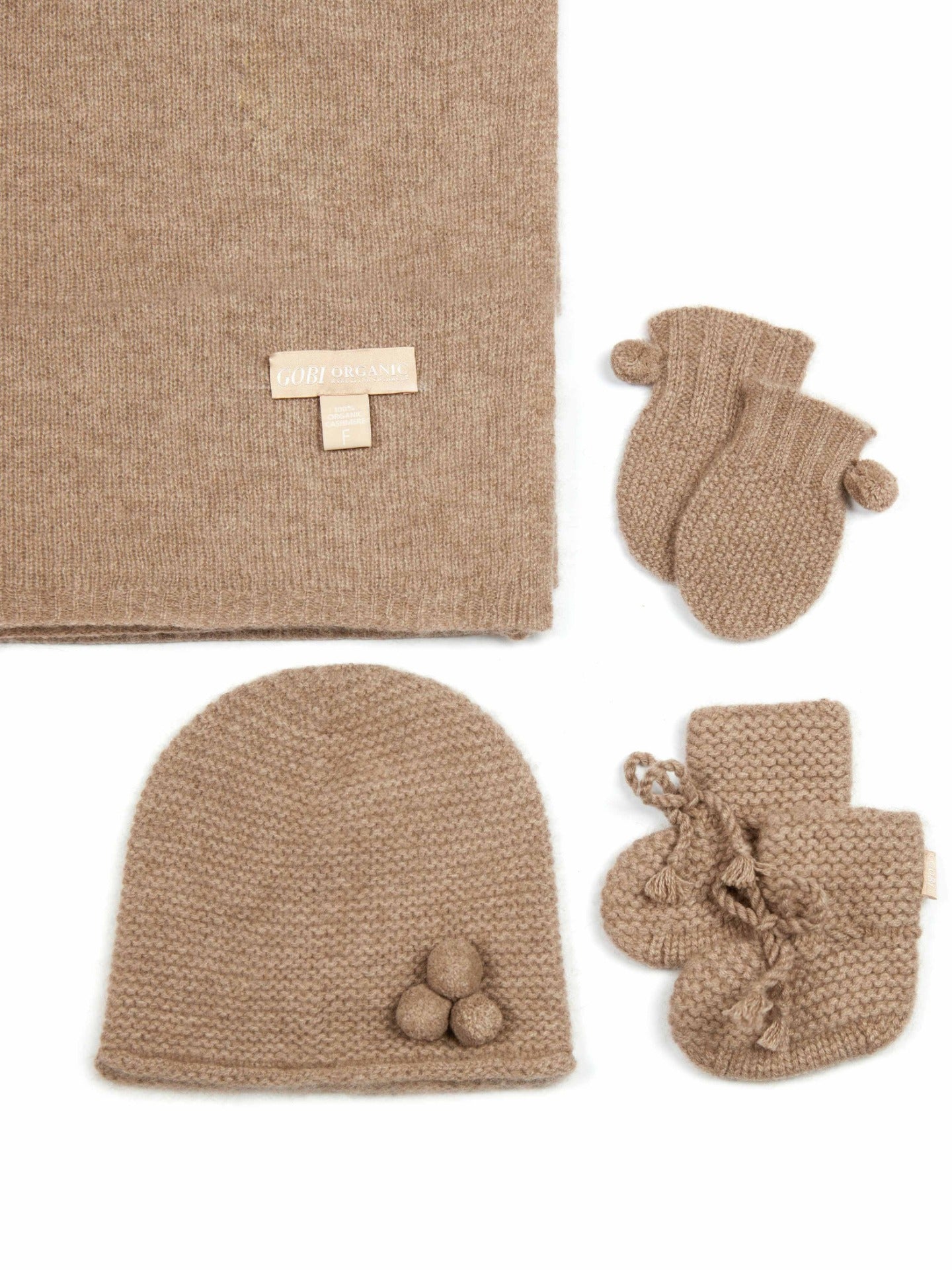 Ensemble pour bébé en cachemire taupe - Gobi Cashmere