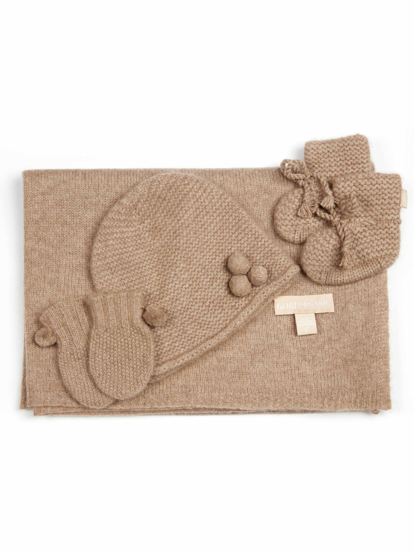 Ensemble pour bébé en cachemire taupe - Gobi Cashmere