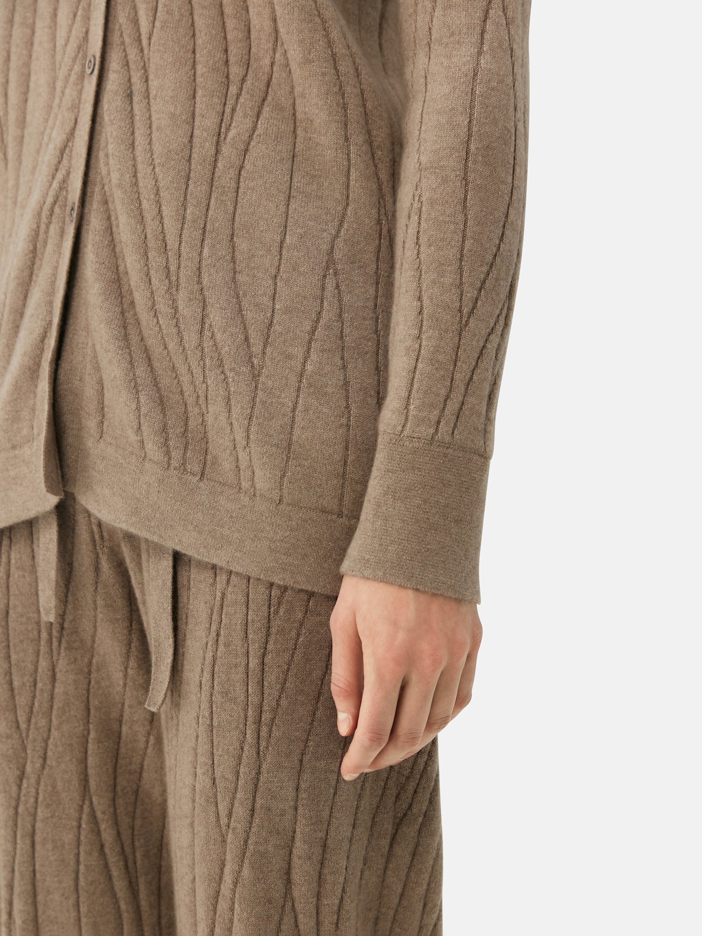 Cardigan en cachemire à encolure polo Taupe | GOBI Cashmere