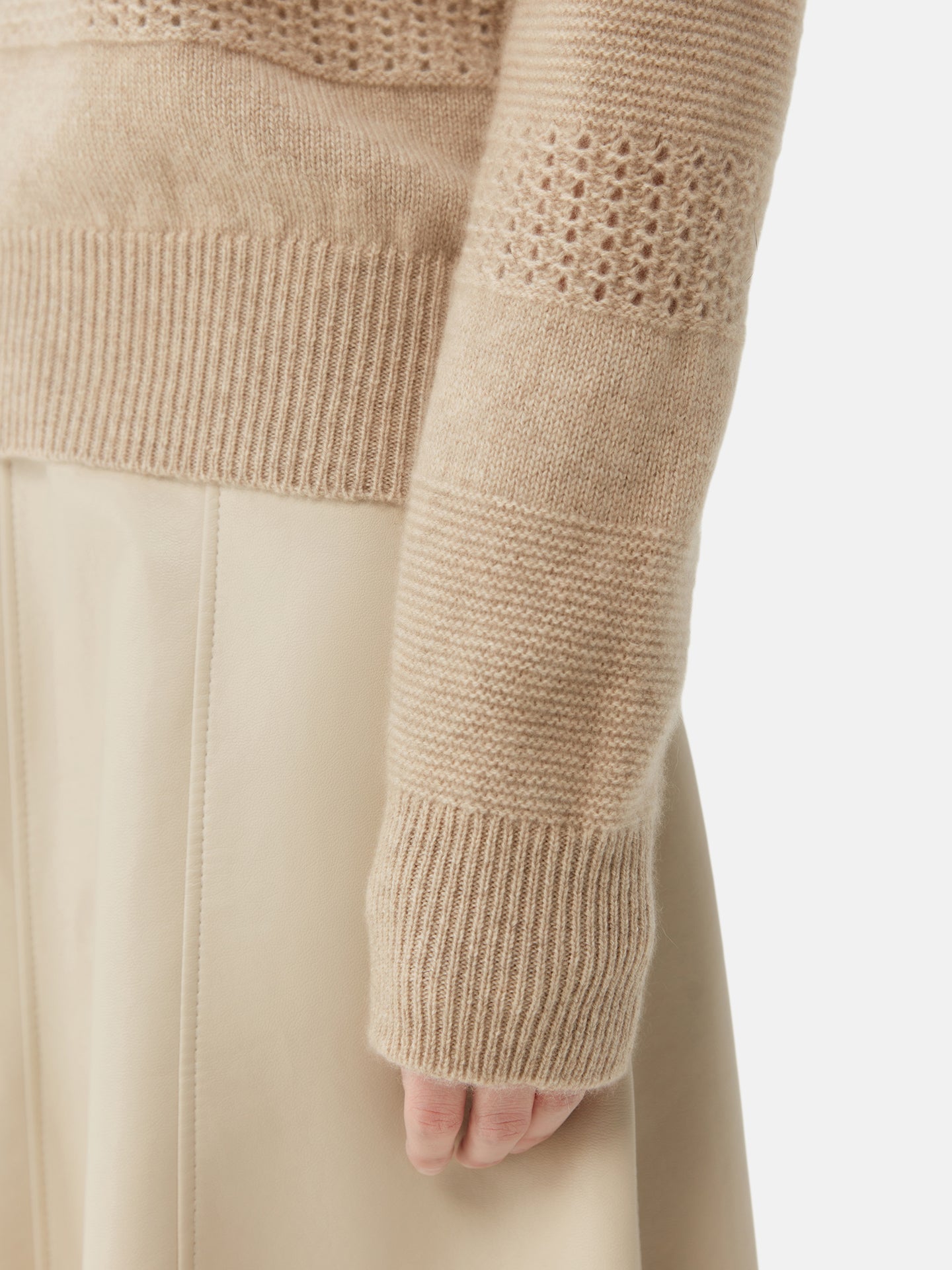 Gilet en cachemire à motifs mixtes  Taupe | GOBI Cashmere