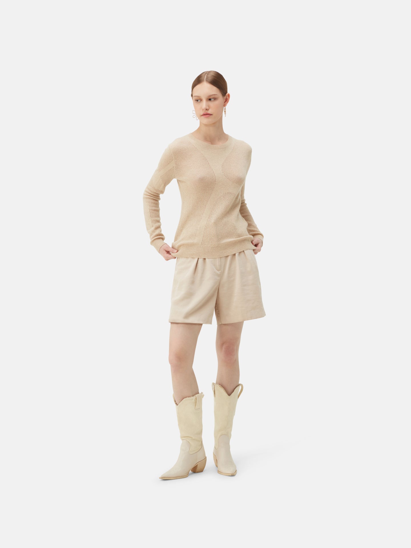 Col C en cachemire léger - Confort texturé | GOBI Cashmere