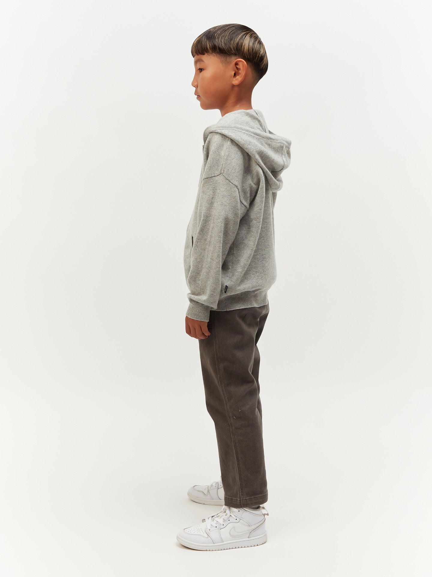 Cardigan zippé à capuche en cachemire Gris - Gobi Cashmere