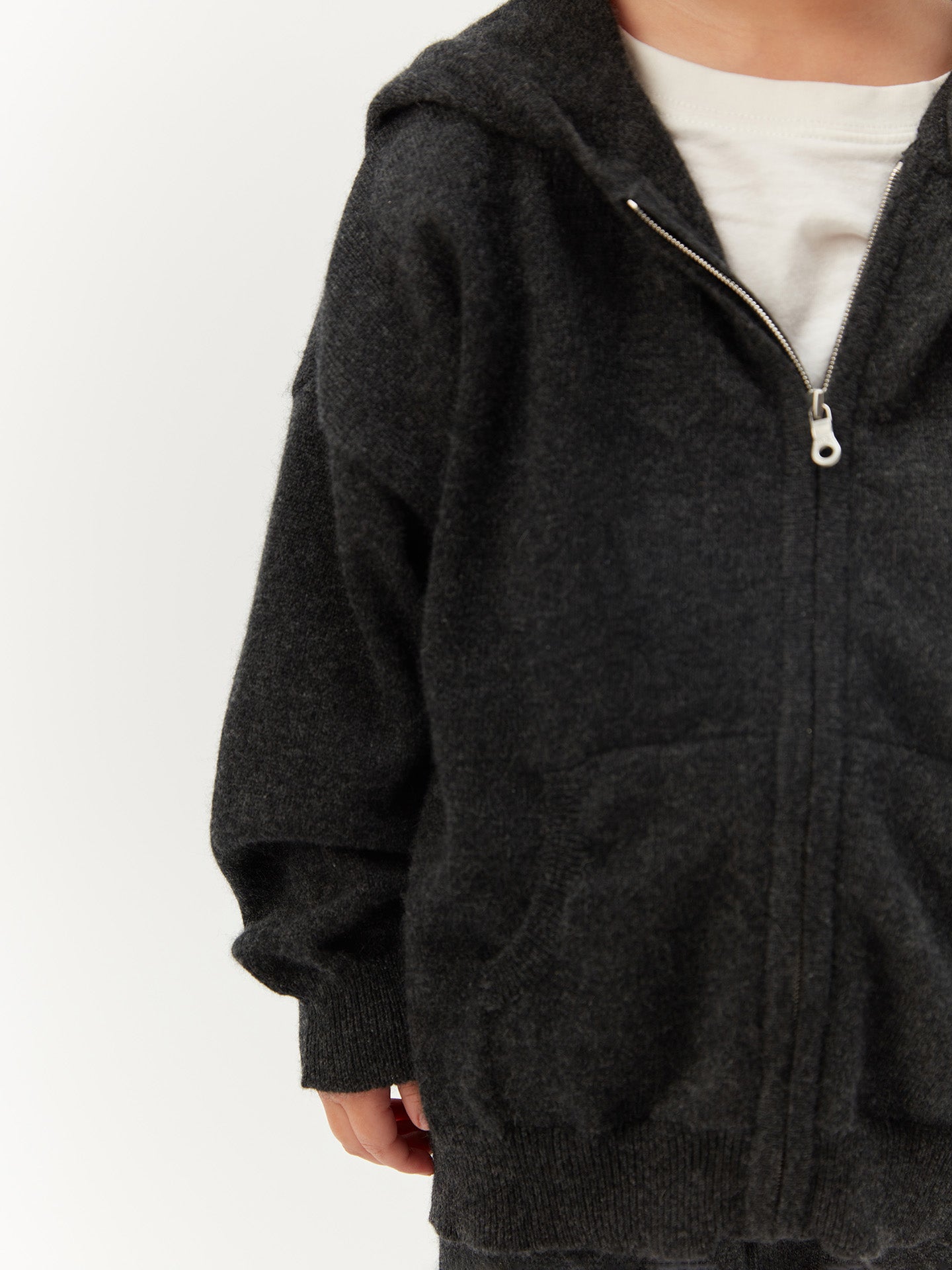 Cardigan zippé à capuche en cachemire Gris - Gobi Cashmere
