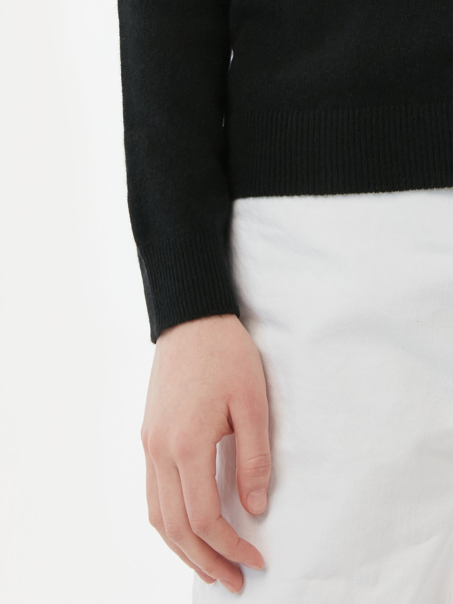 Cachemire léger pour femme Poids Basique Col Rond Noir - Gobi Cashmere