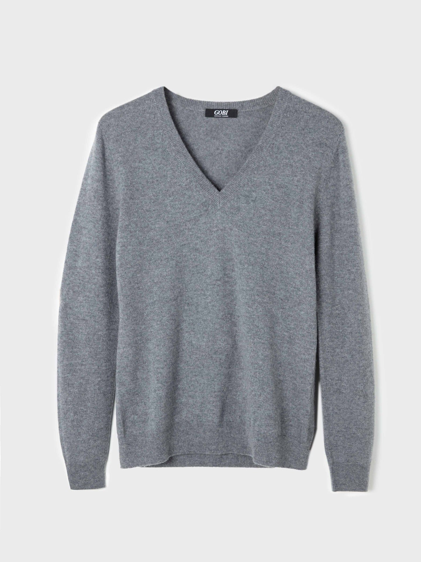 Pull col en V en Cachemire pour femmes Gris - Gobi Cashmere
