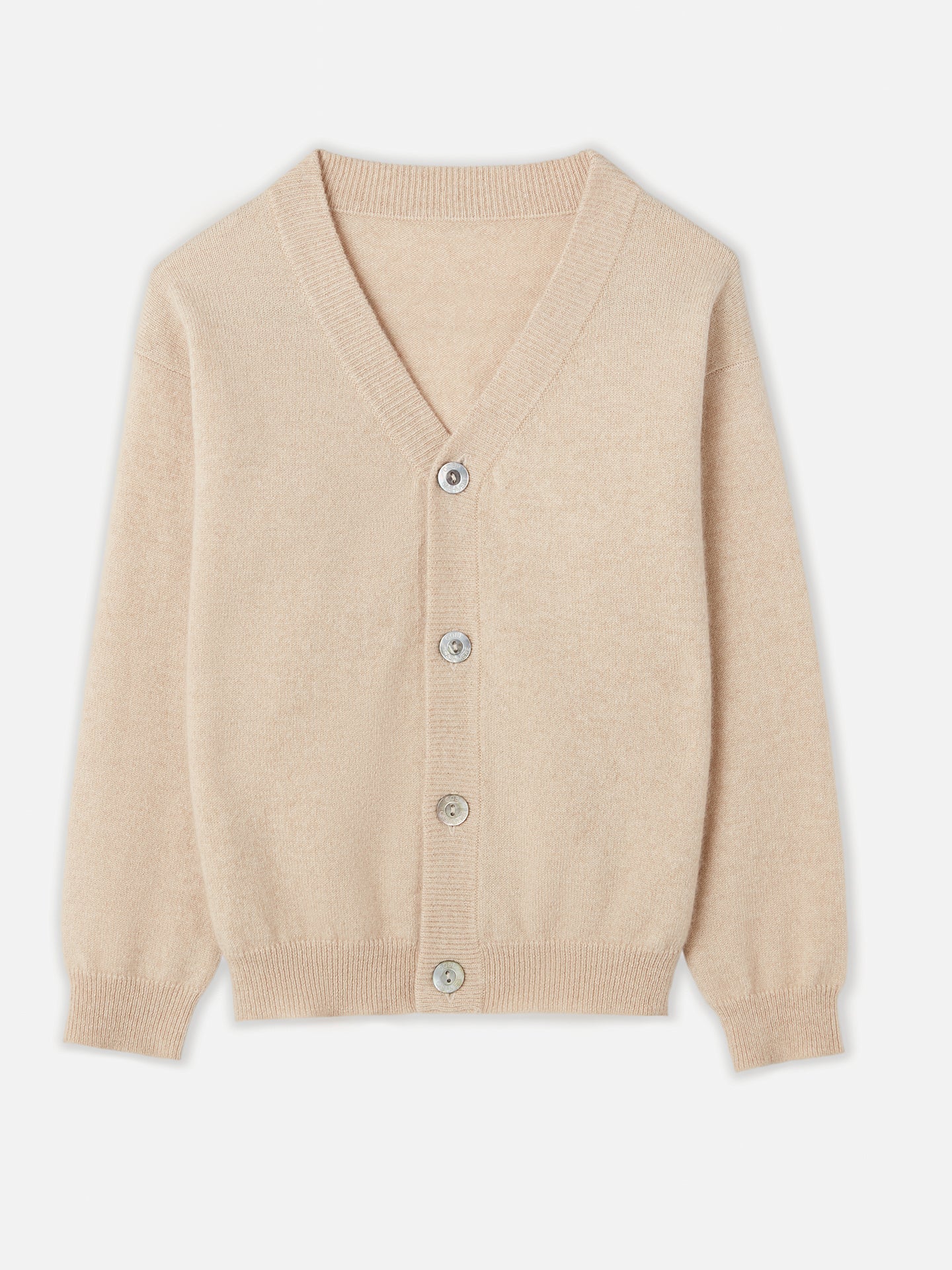 Cardigan col en V en cachemire Taupe - Gobi Cashmere