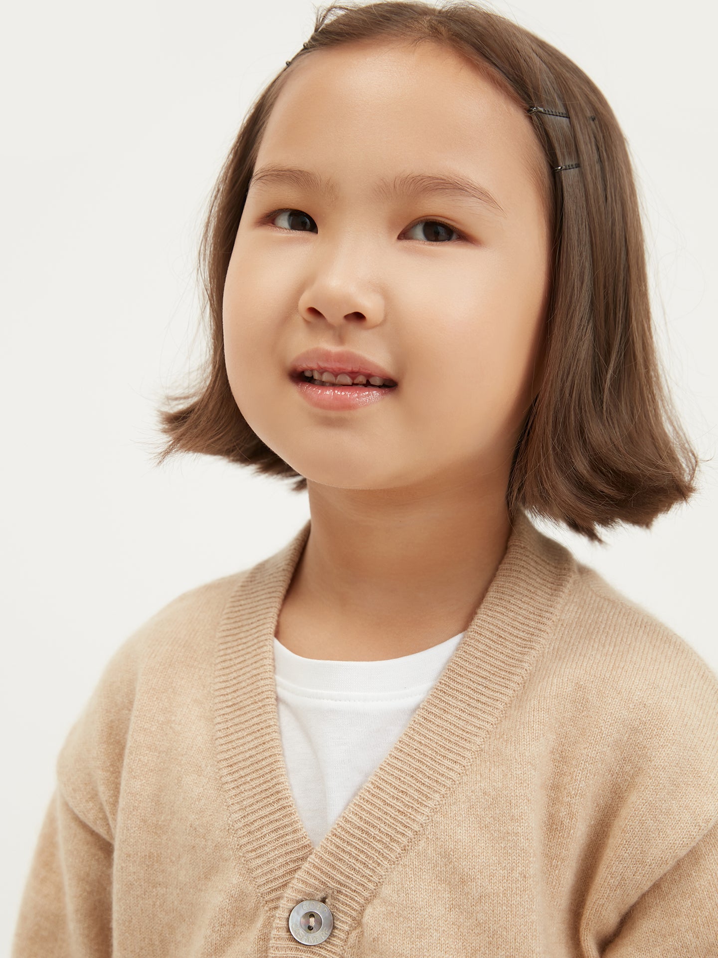 Cardigan col en V en cachemire Taupe - Gobi Cashmere