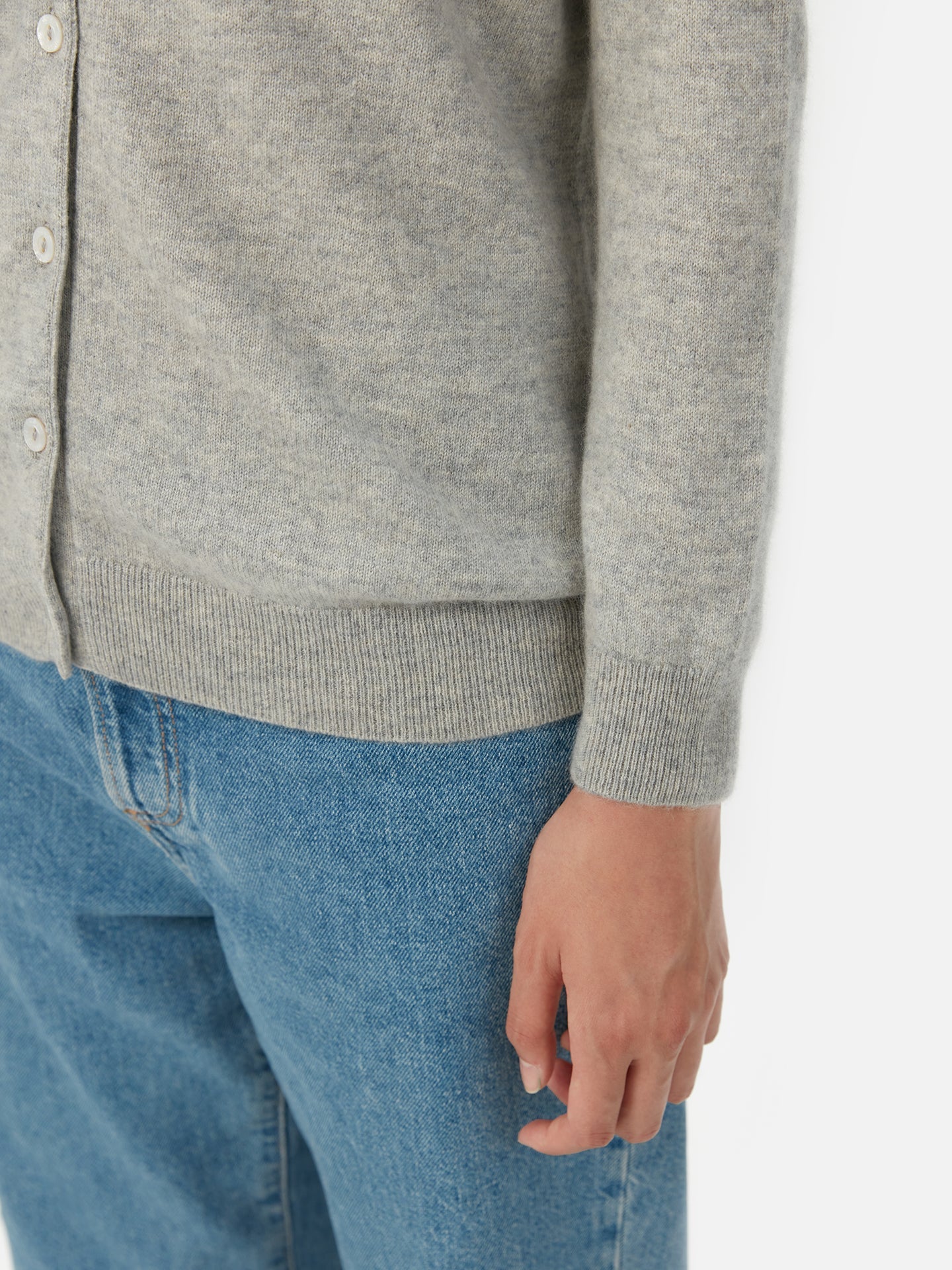 Cardigan col rond en Cachemire pour femmes Gris - Gobi Cashmere