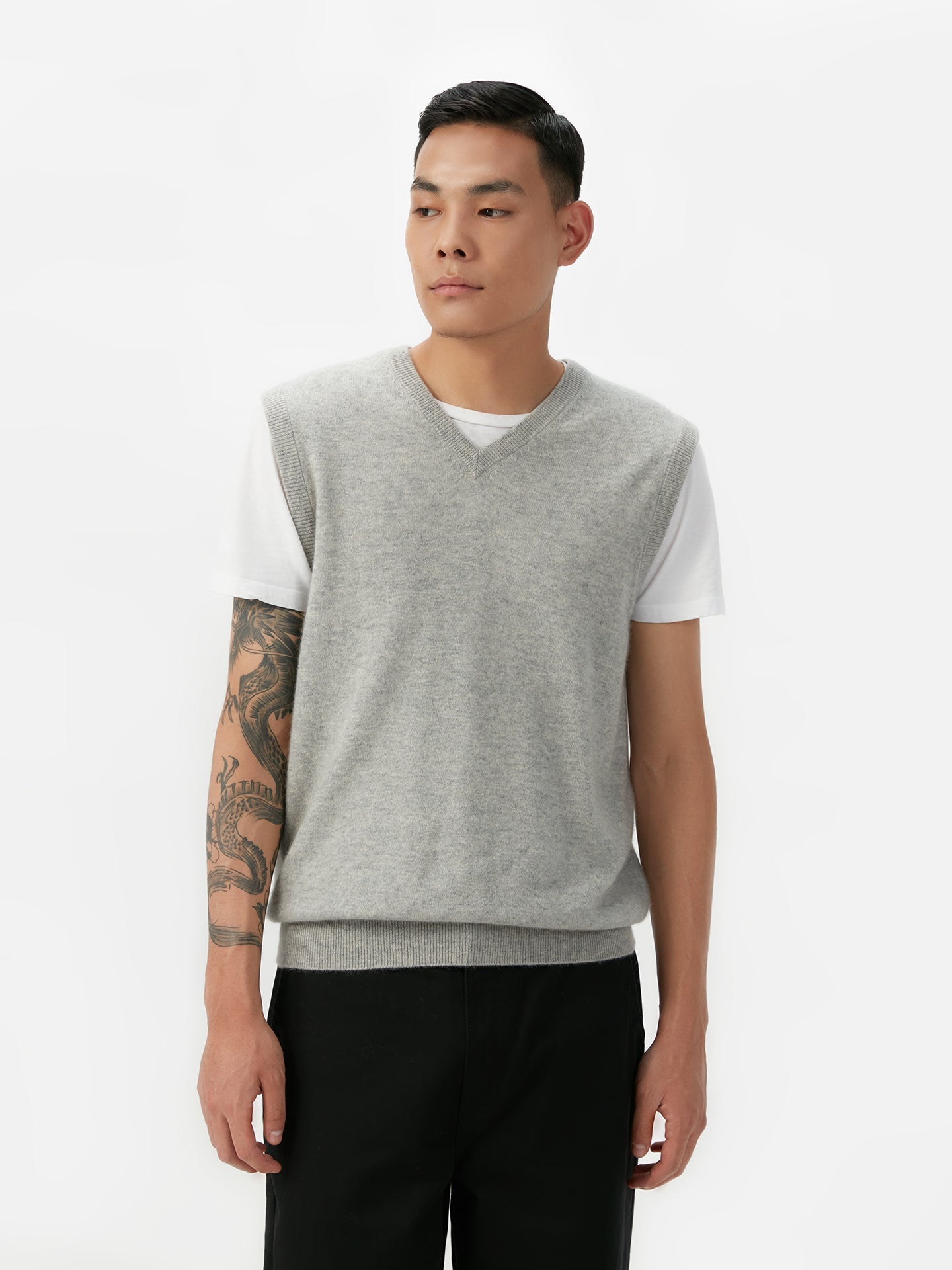 Gilet en cachemire pour homme couleur Gris - Gobi Cashmere