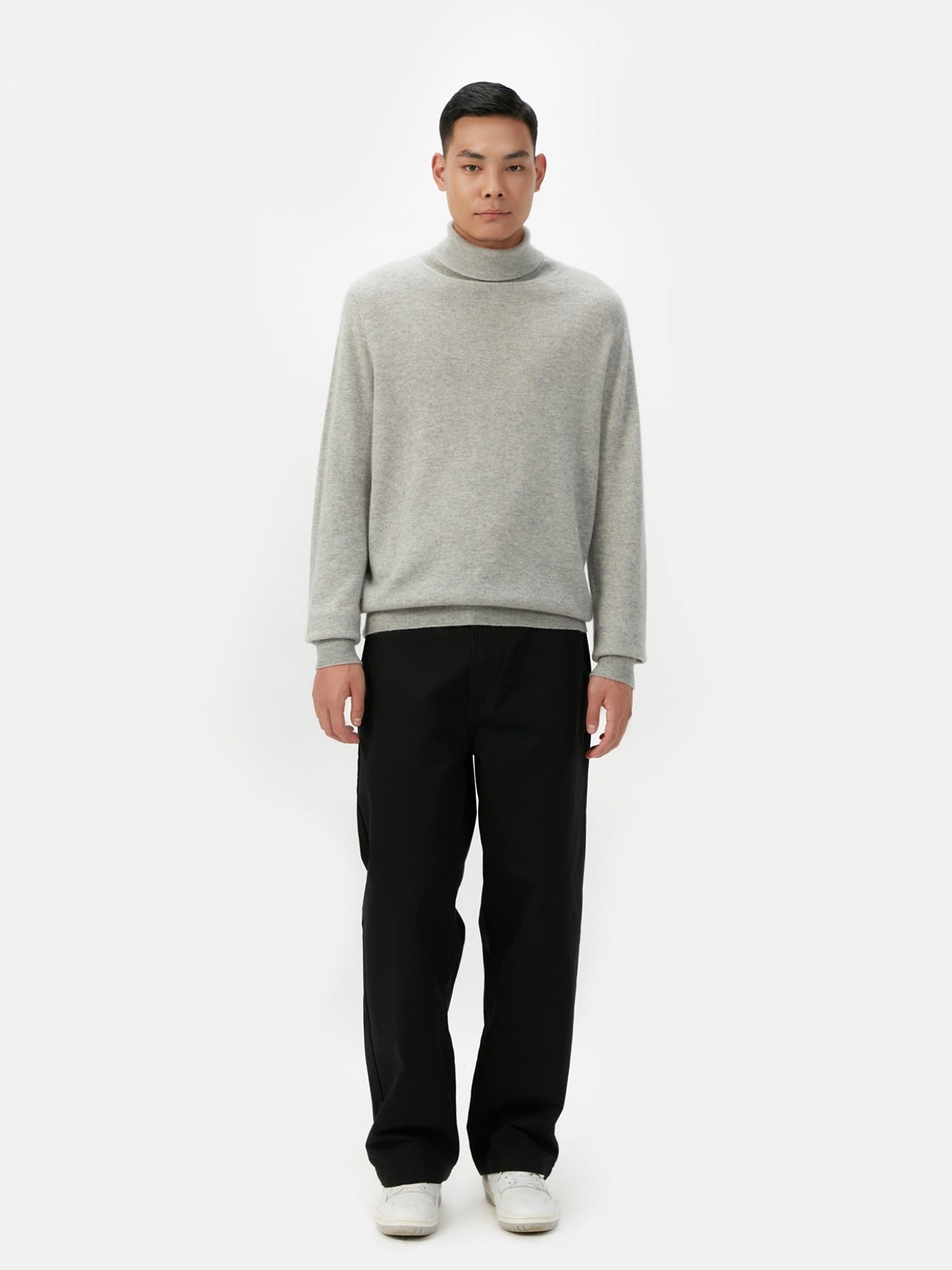 Col roulé homme en cachemire pour hommes Gris - Gobi Cashmere