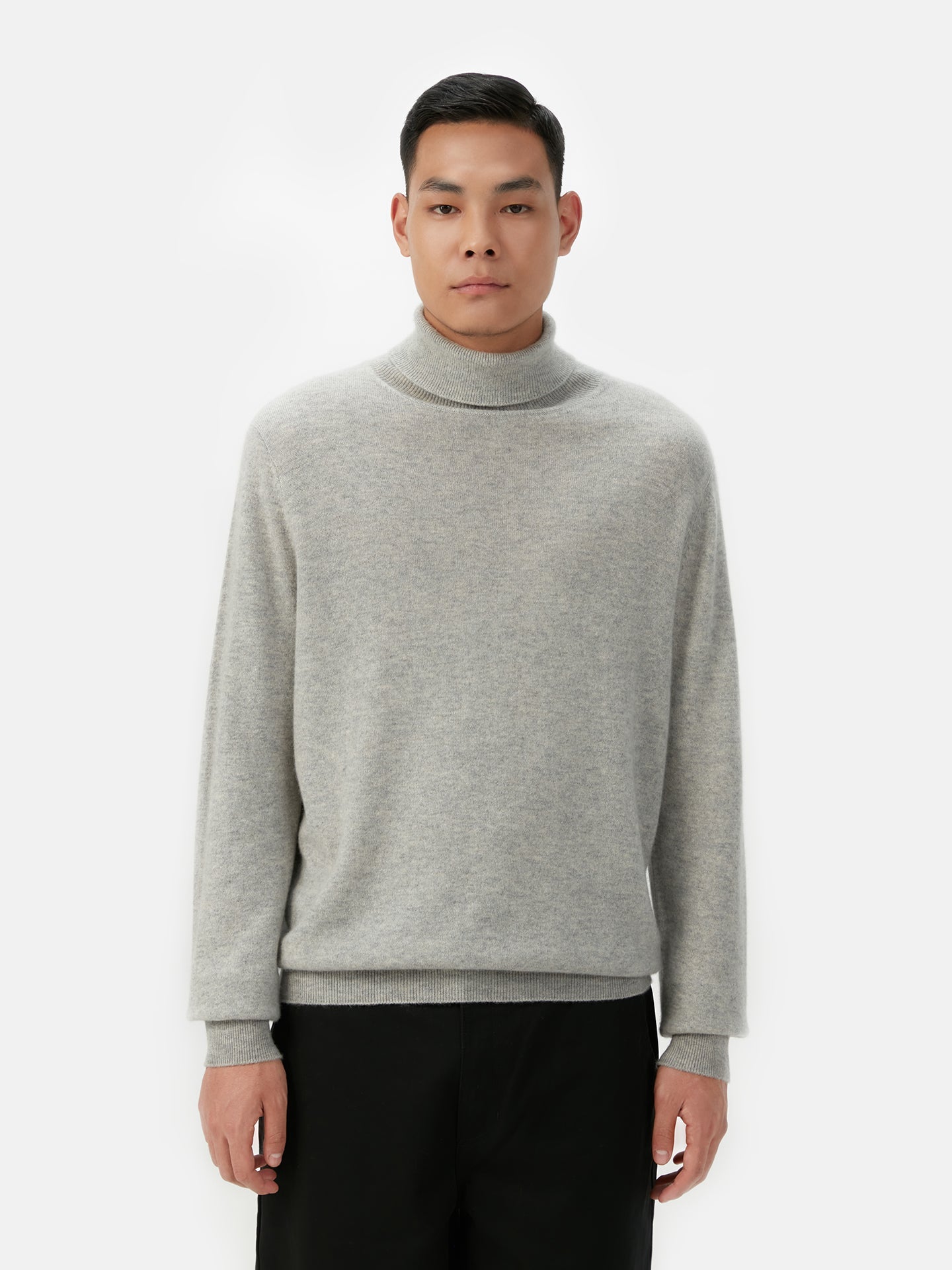 Col roulé homme en cachemire pour hommes Gris - Gobi Cashmere
