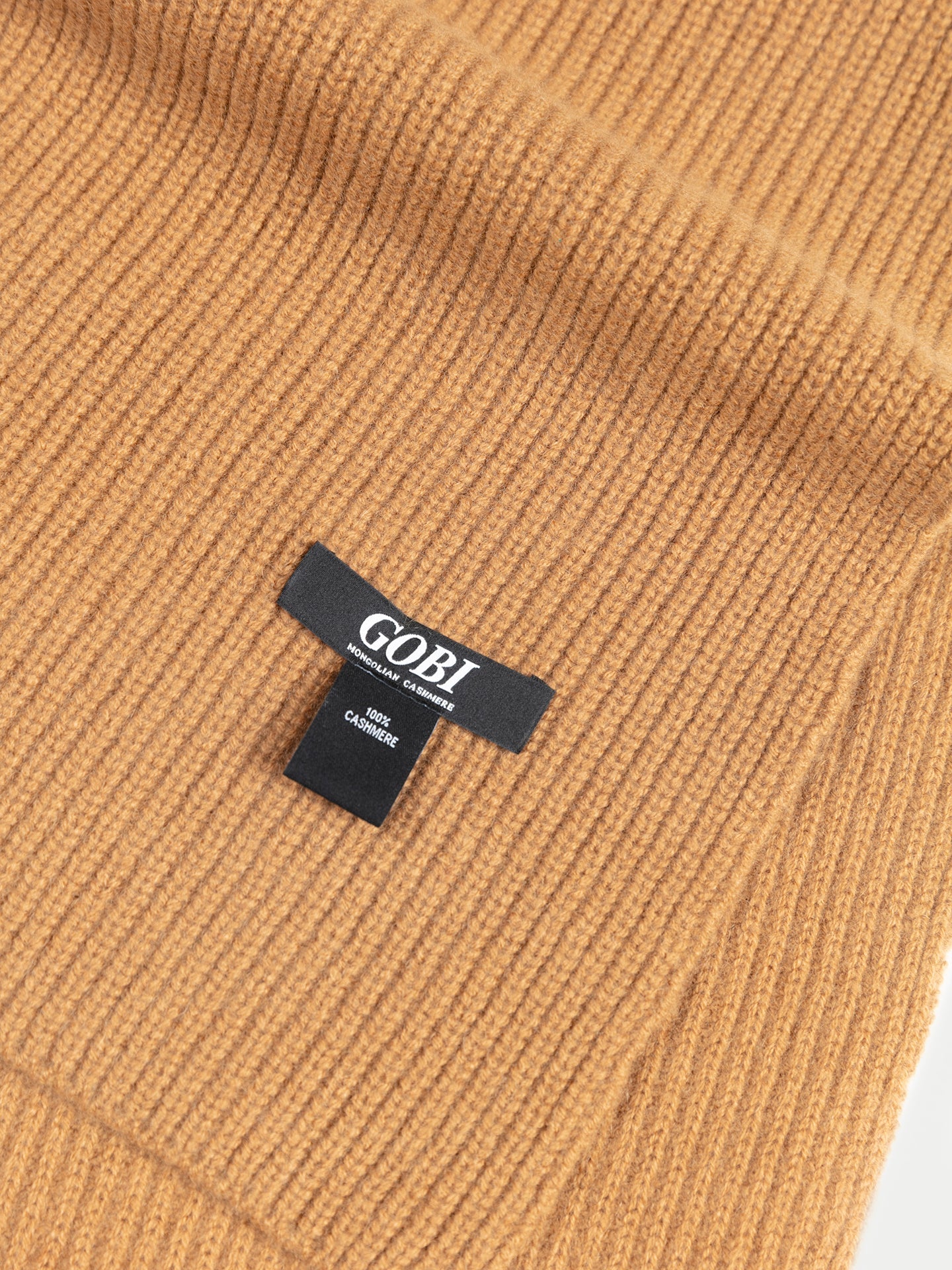 Echarpe en tricot de pêcheur en cachemire marron - Gobi Cashmere