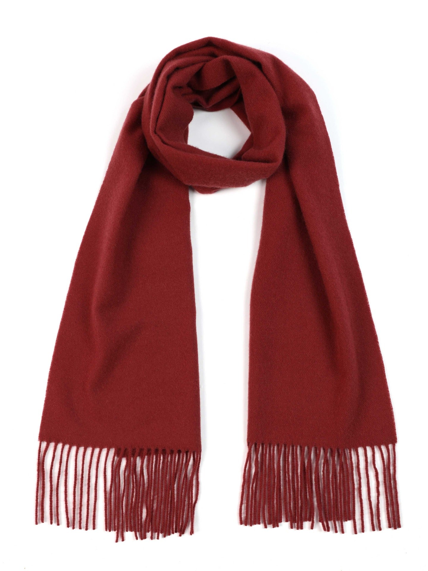 Écharpe avec franges en cachemire pour unisex Rouge - Gobi Cashmere