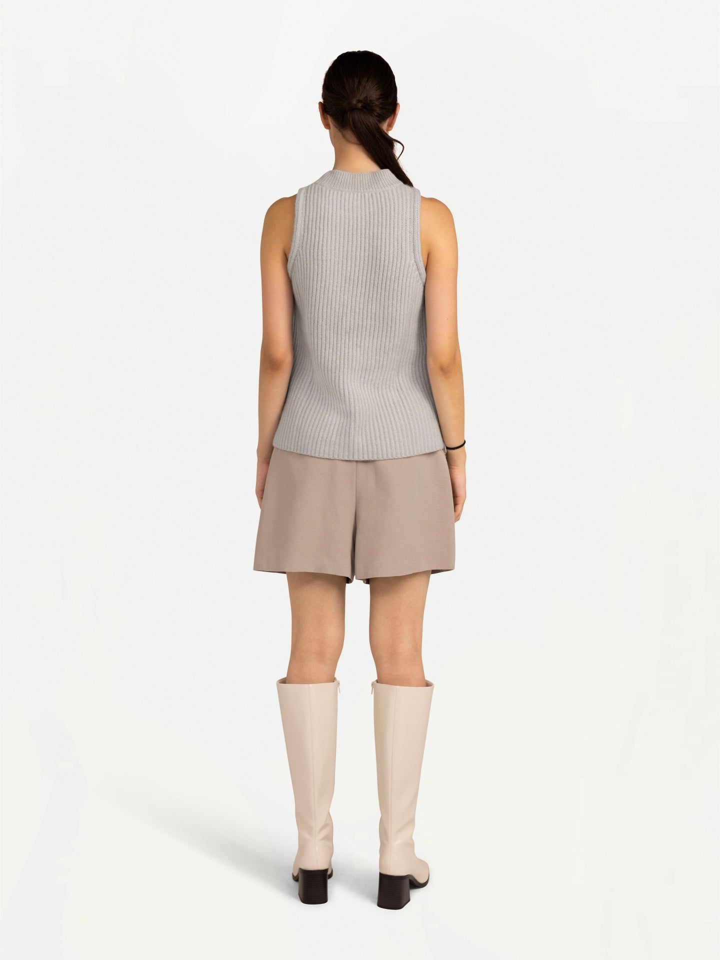 Gilet en cachemire à points bouclés Gris - Gobi Cashmere