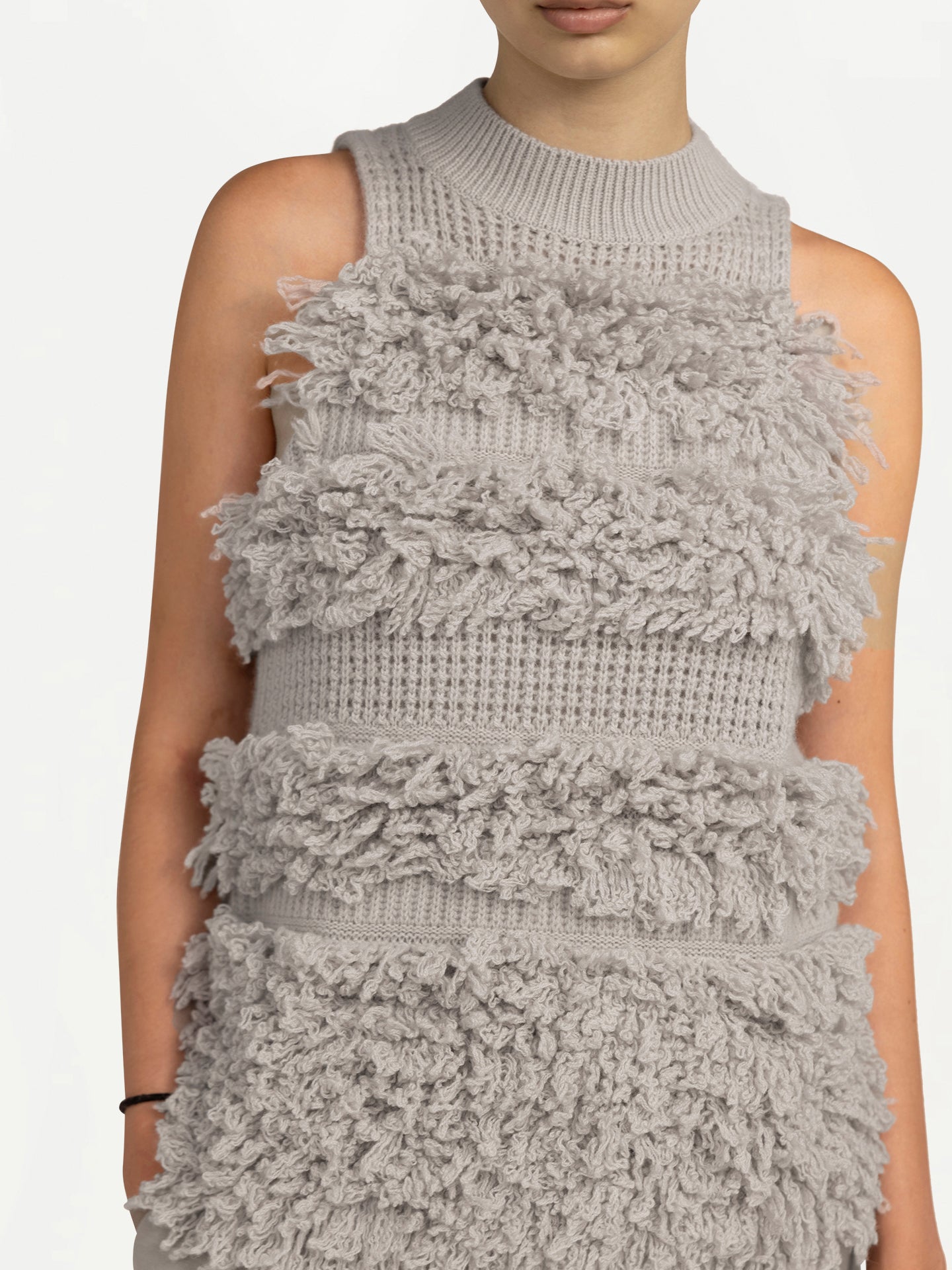 Gilet en cachemire à points bouclés Gris - Gobi Cashmere