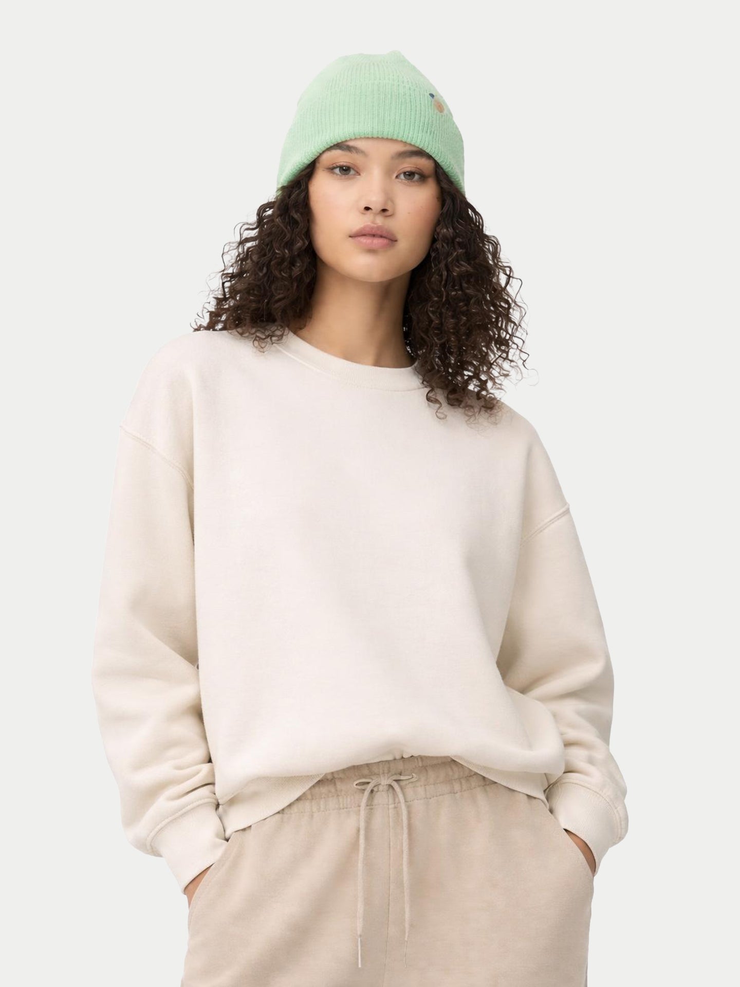 Bonnet en tricot côtelé en cachemire