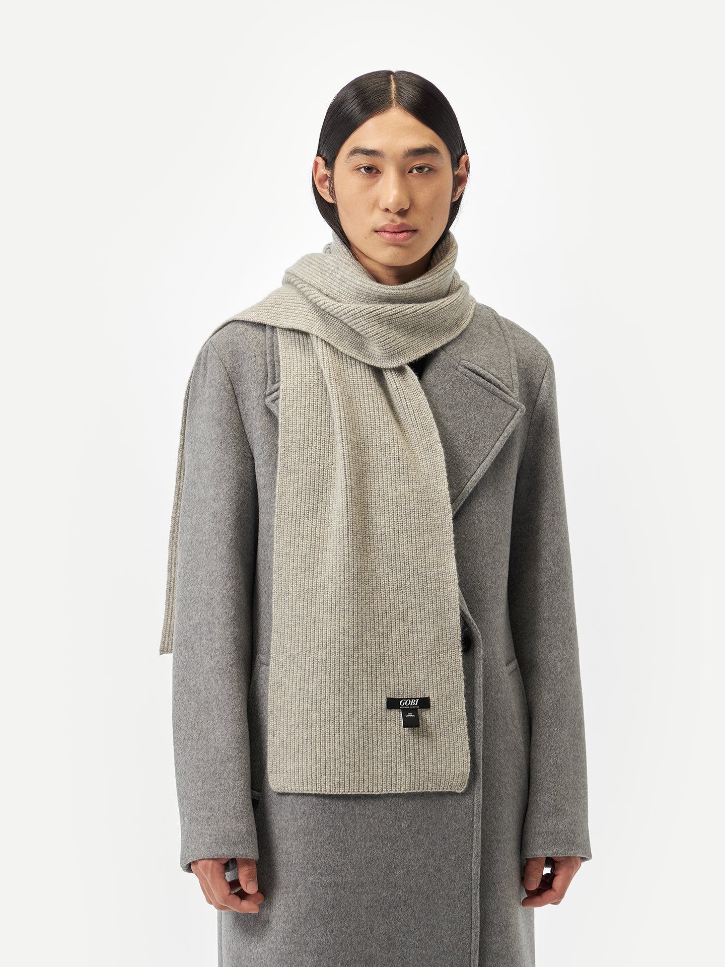 Echarpe en tricot de pêcheur en cachemire Gris - Gobi Cashmere