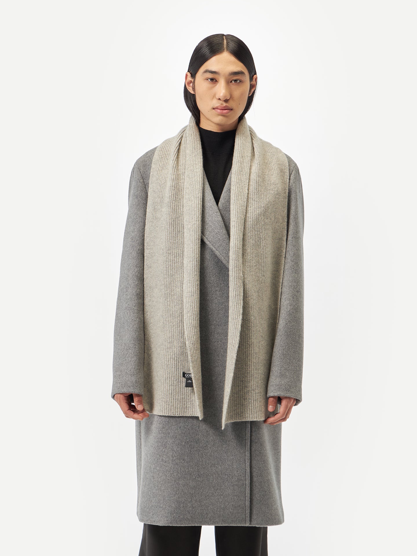 Echarpe en tricot de pêcheur en cachemire Gris - Gobi Cashmere