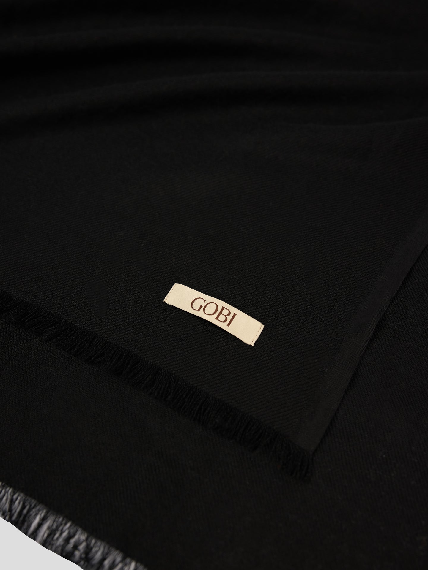 Écharpe tissée avec bords contrastant unisex Jaune couleur noir - Gobi Cashmere