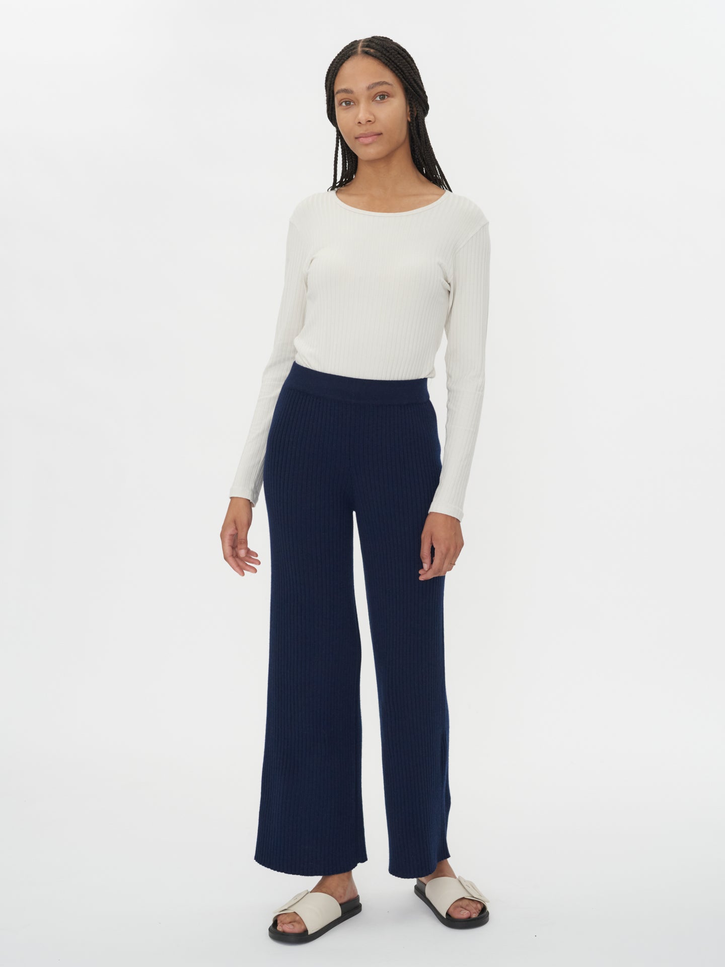 Pantalon en cachemire pour femme Marin - Gobi Cashmere