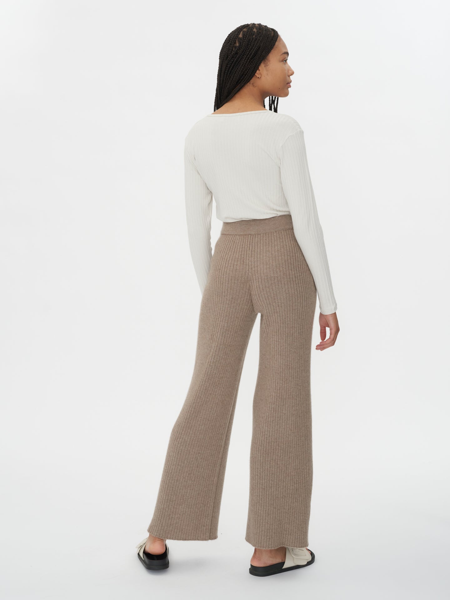 Pantalon en cachemire pour femme taupe - Gobi Cashmere