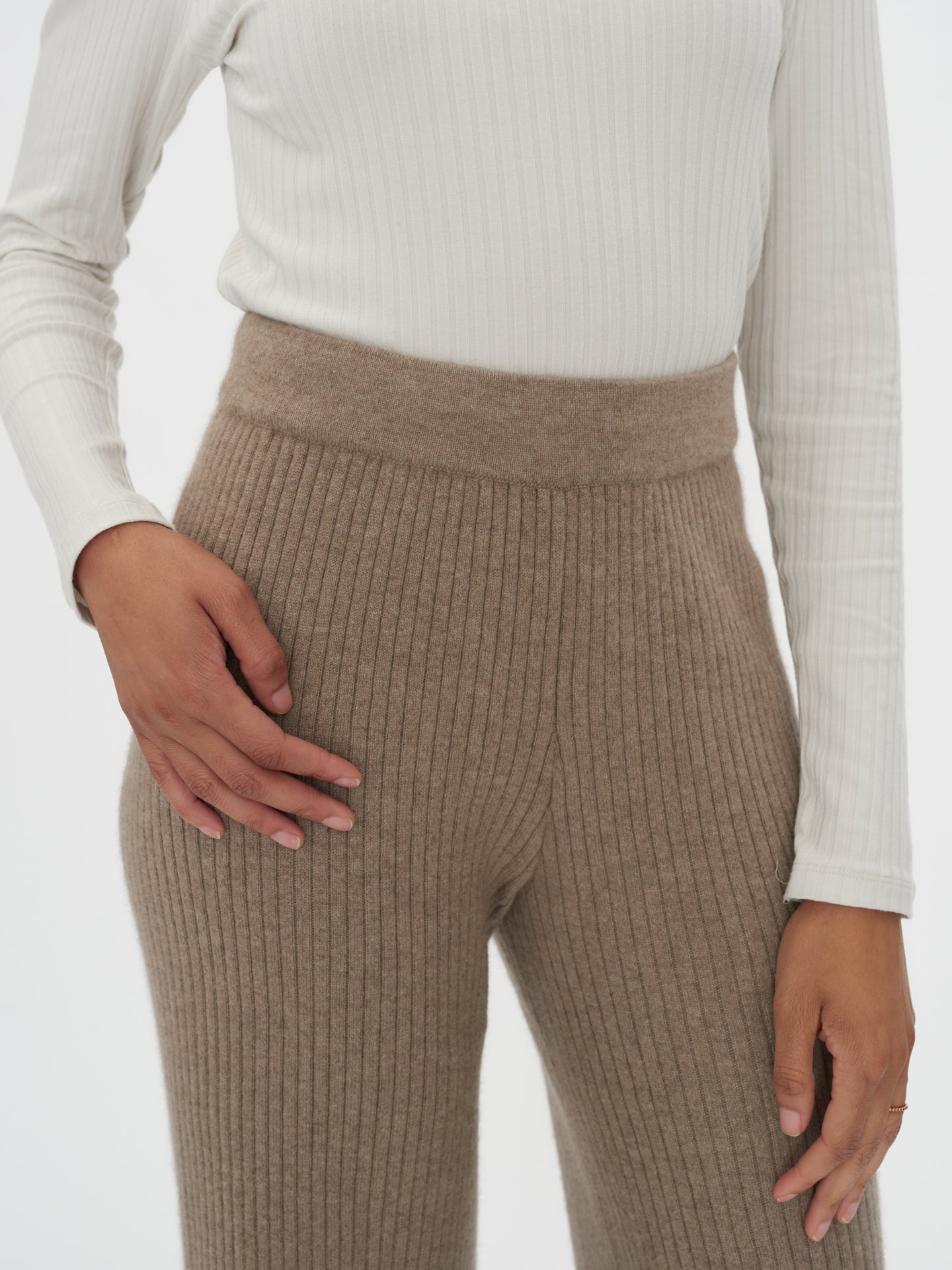 Pantalon en cachemire pour femme taupe - Gobi Cashmere