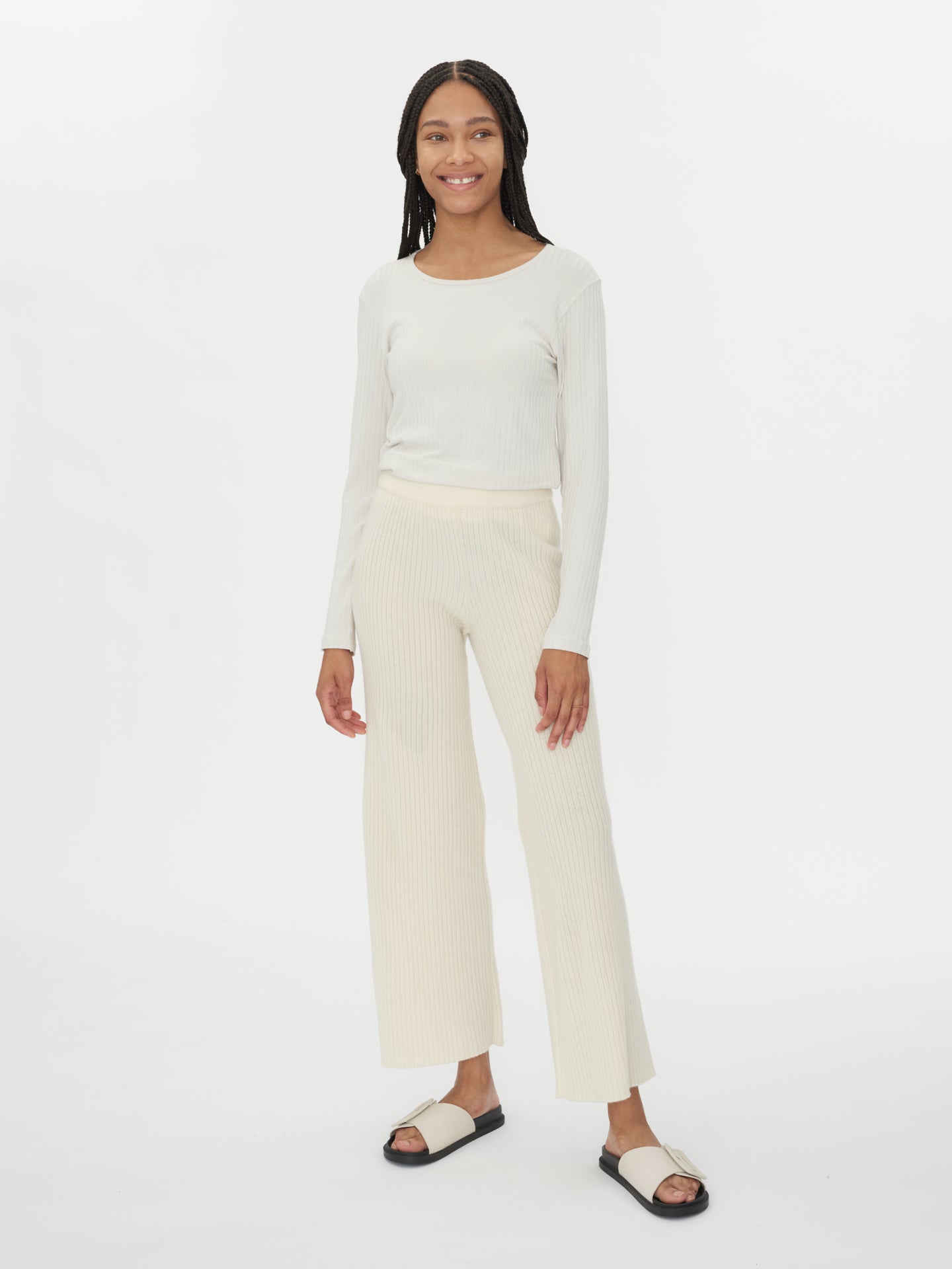 Pantalon en cachemire pour femme Blanc - Gobi Cashmere