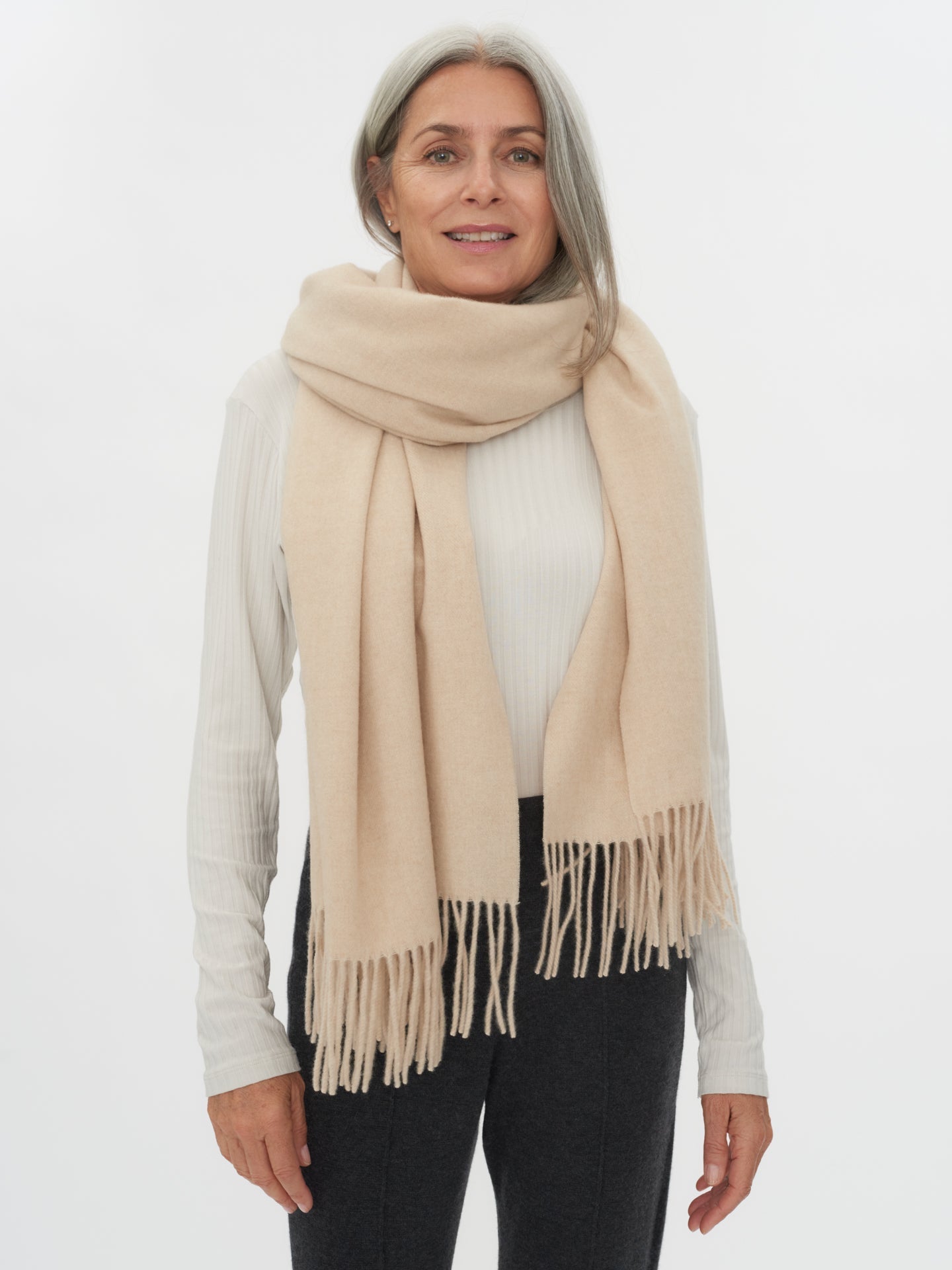 Écharpe tissée en Cachemire pour femmes taupe - Gobi Cashmere