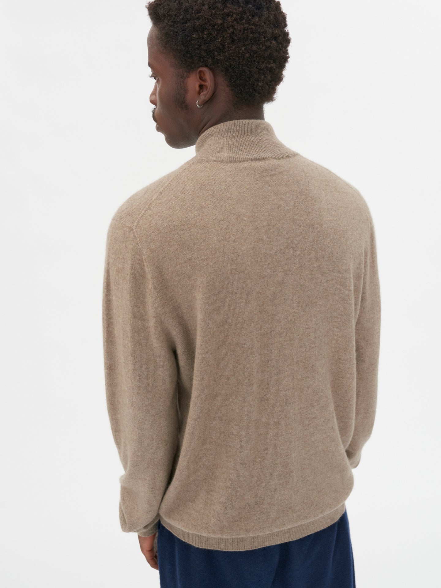 Cardigan à col montant en Cachemire pour hommes Taupe - Gobi Cashmere