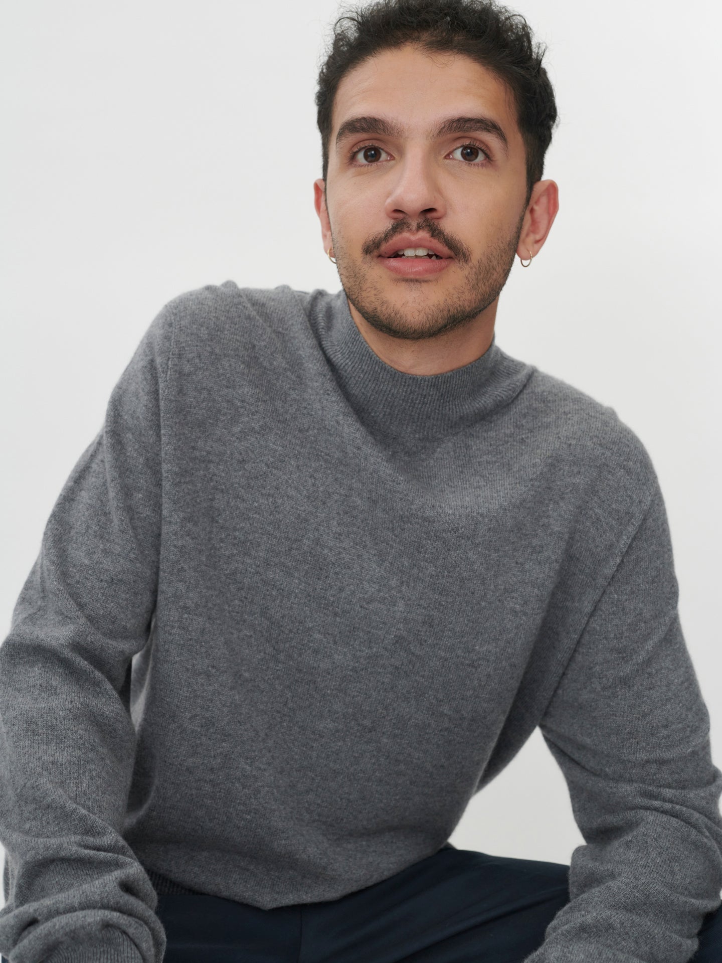 Col haut homme en cachemire Gris - Gobi Cashmere