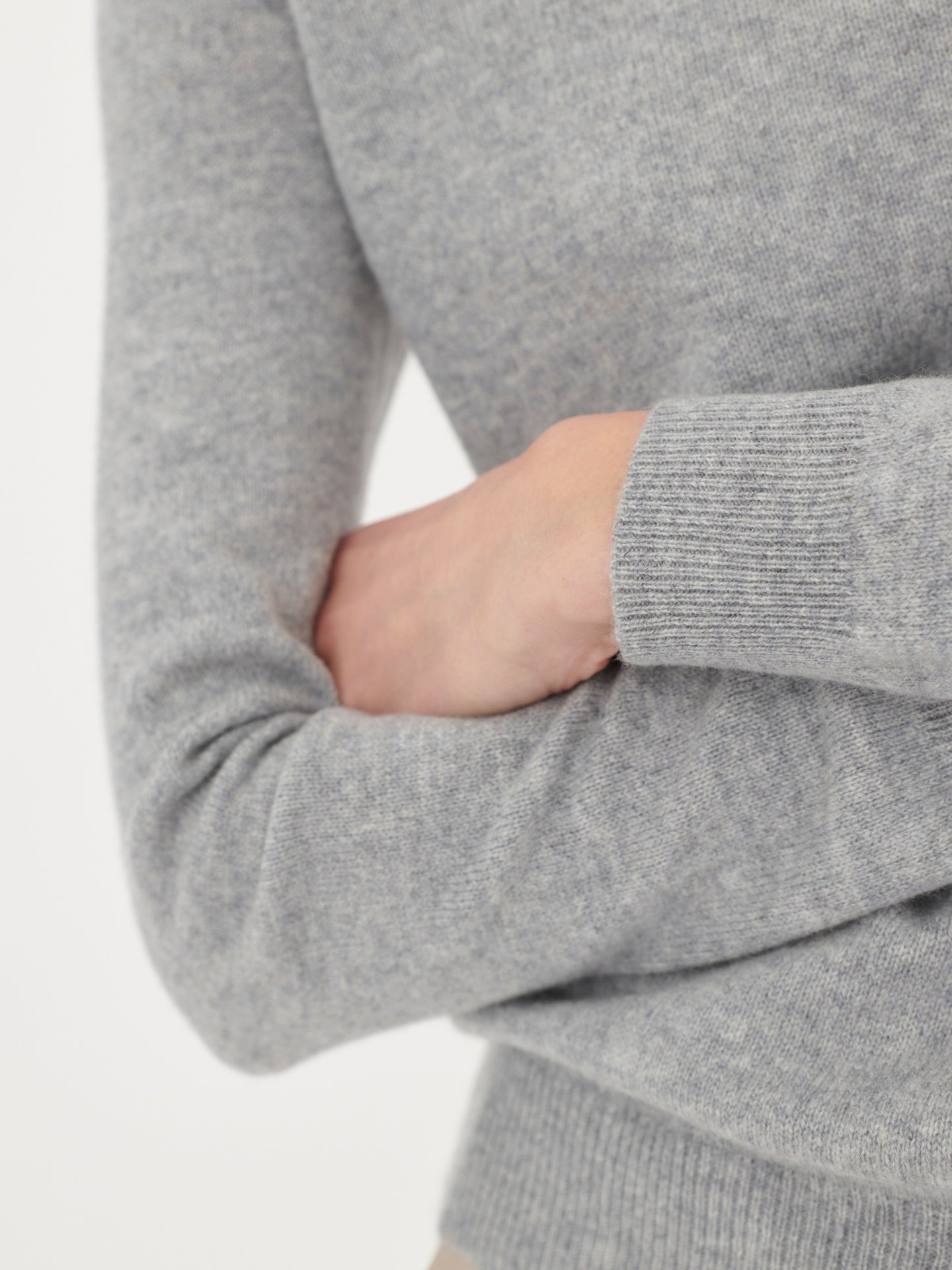 Cachemire léger pour femme Poids Basique Col Rond Gris - Gobi Cashmere