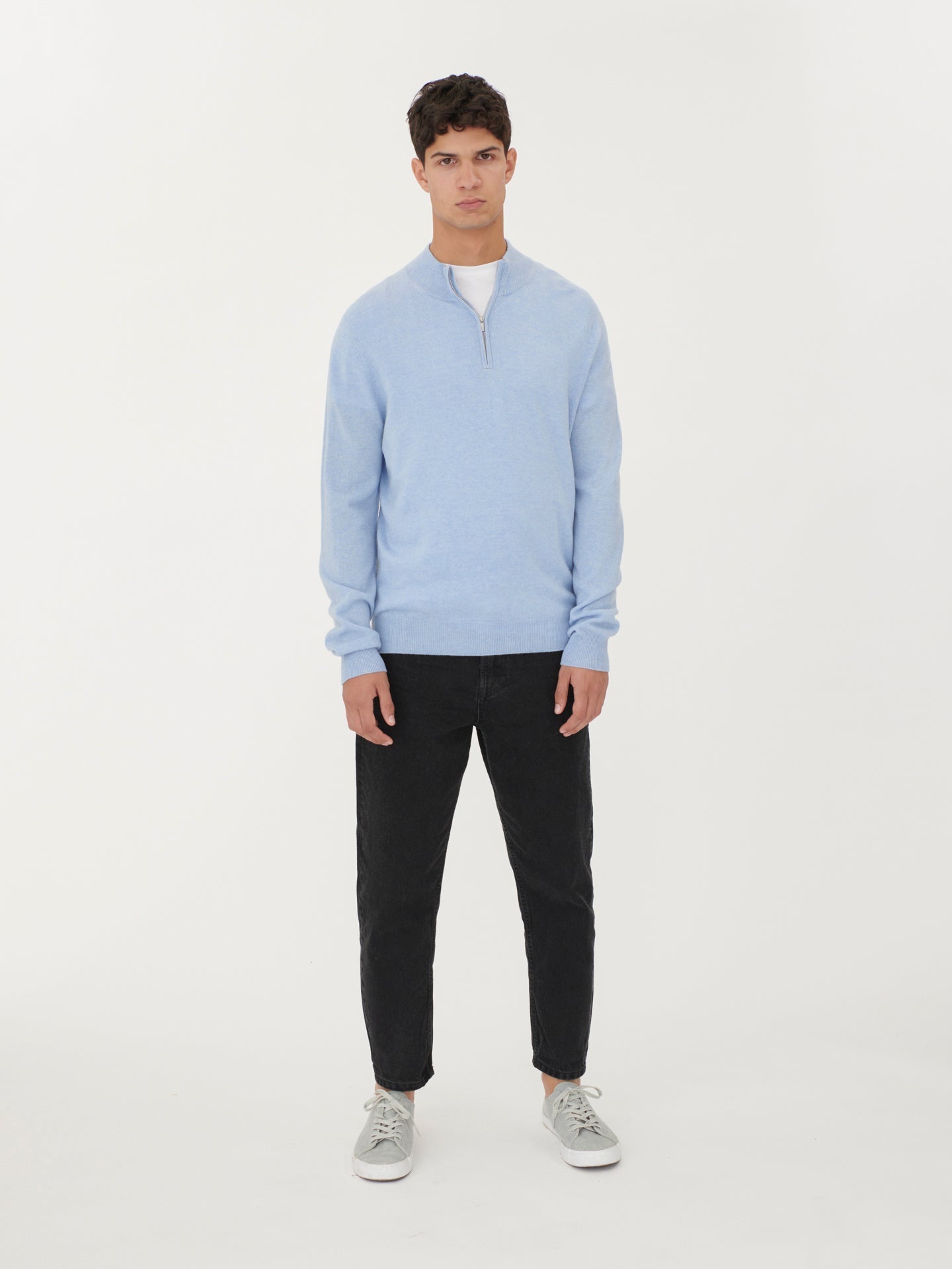 Pull polo demi zippé pour homme , couleur - Gobi Cashmere