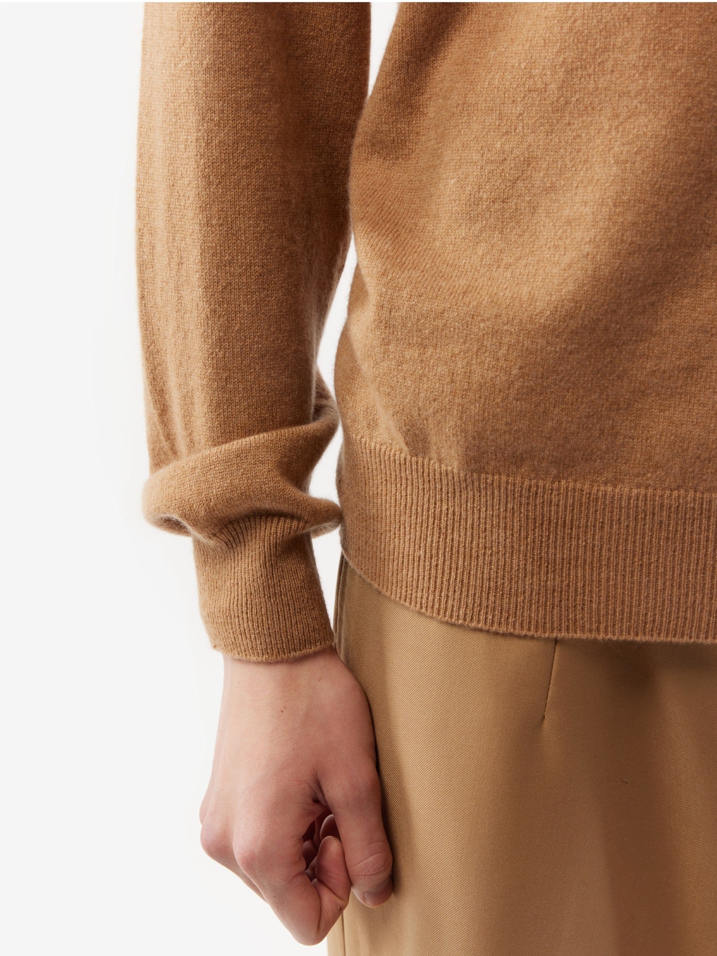 Pull col polo en Cachemire pour hommes Marron - Gobi Cashmere