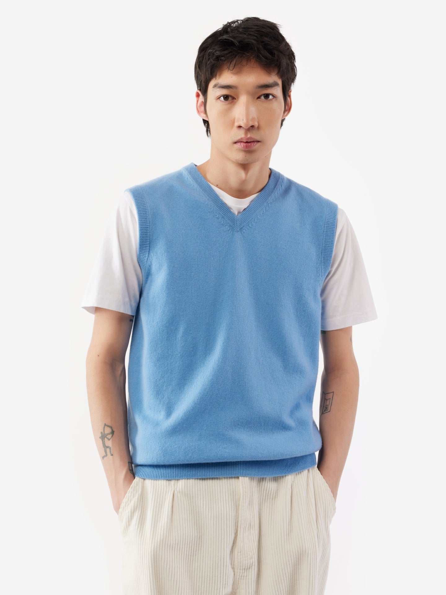 Gilet en cachemire pour homme couleur Marin - Gobi Cashmere