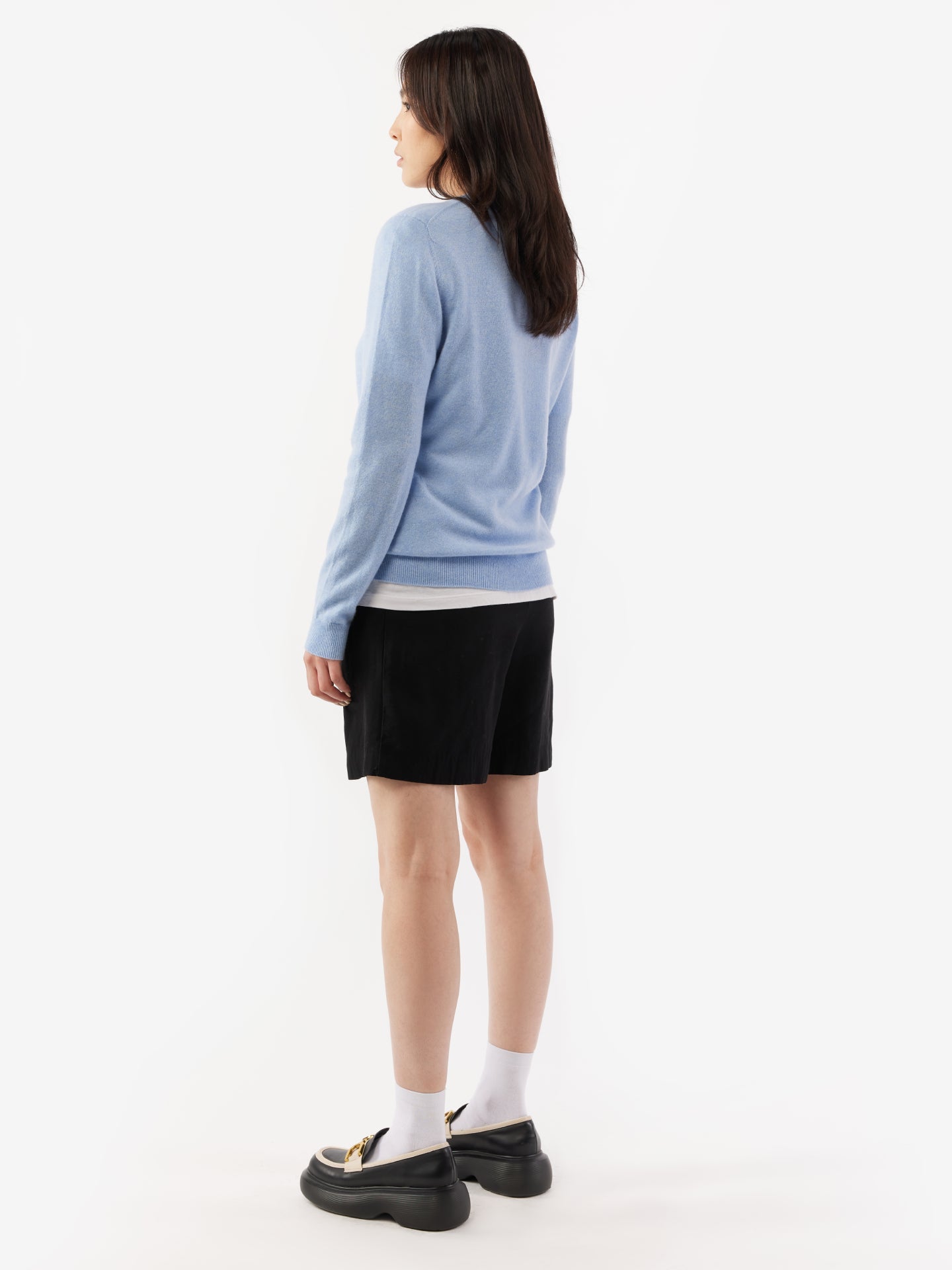 Pull col rond en Cachemire pour femmes marine - Gobi Cashmere