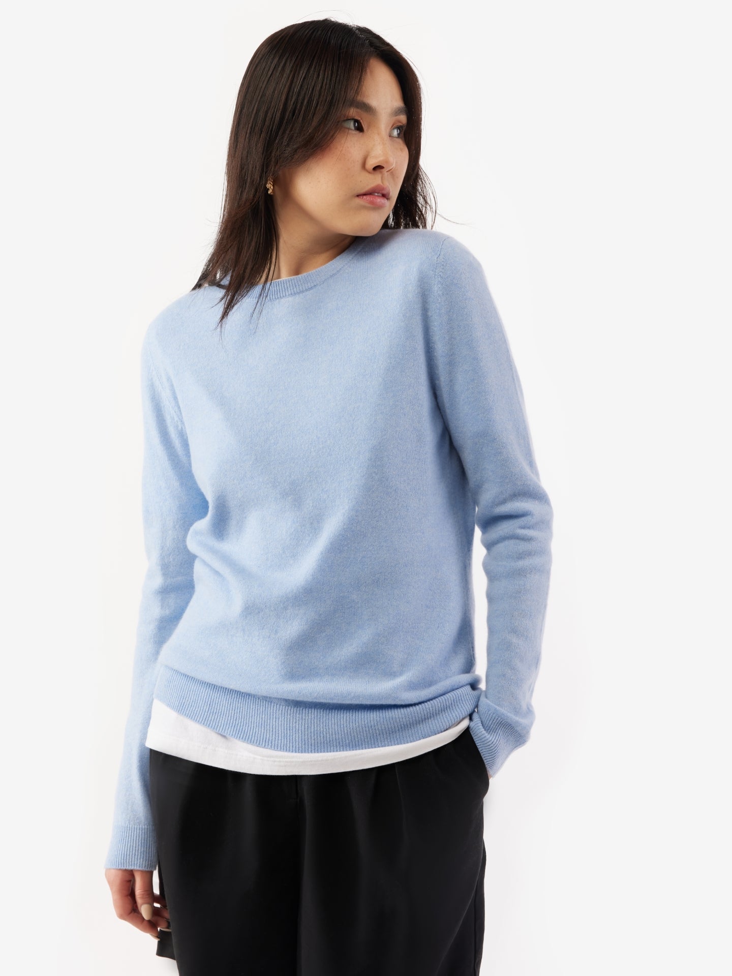 Pull col rond en Cachemire pour femmes marine - Gobi Cashmere