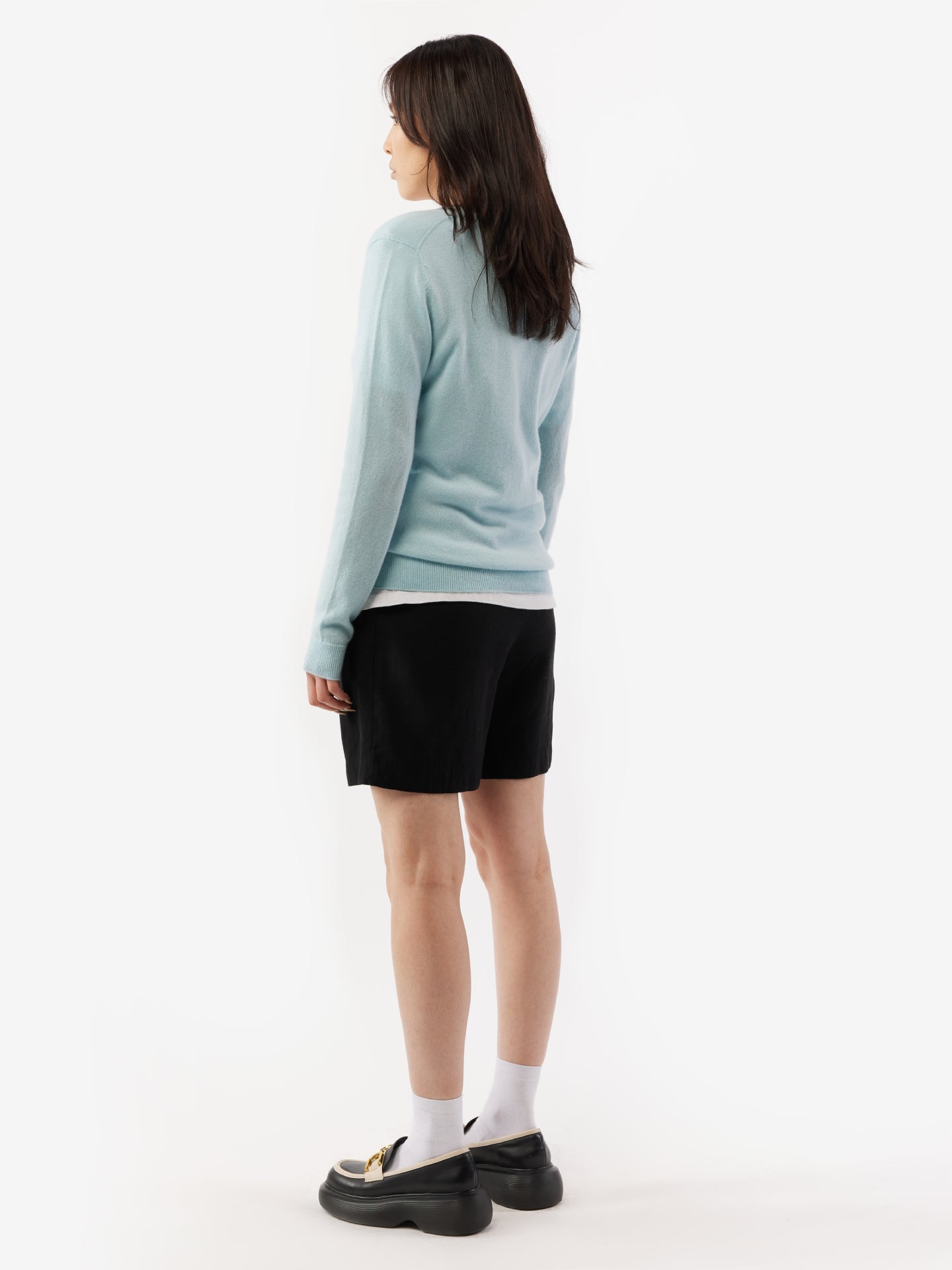 Pull col en V en Cachemire pour femmes marin - Gobi Cashmere